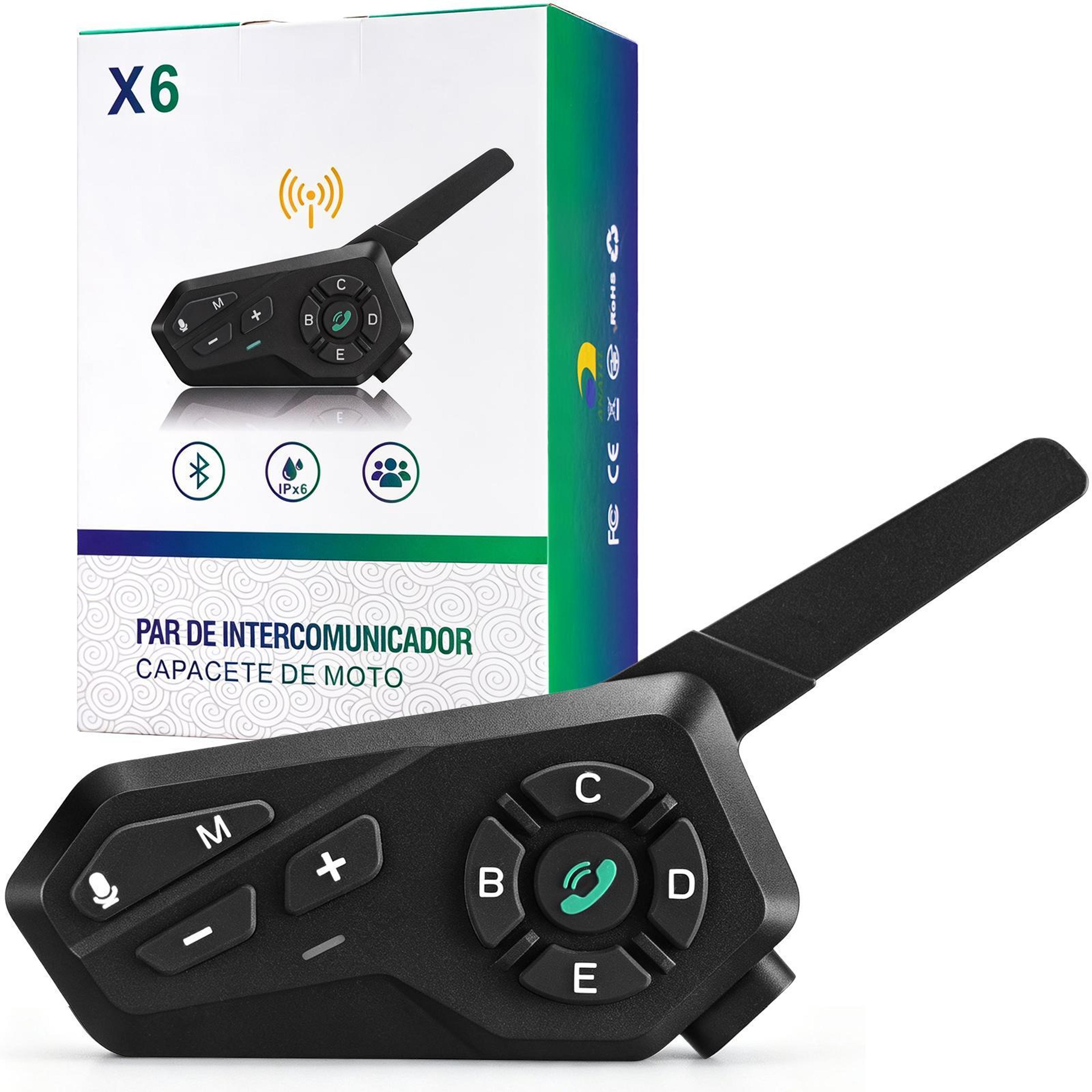 motorcycle bluetooth intercom with waterproof helmet headset and hd audio