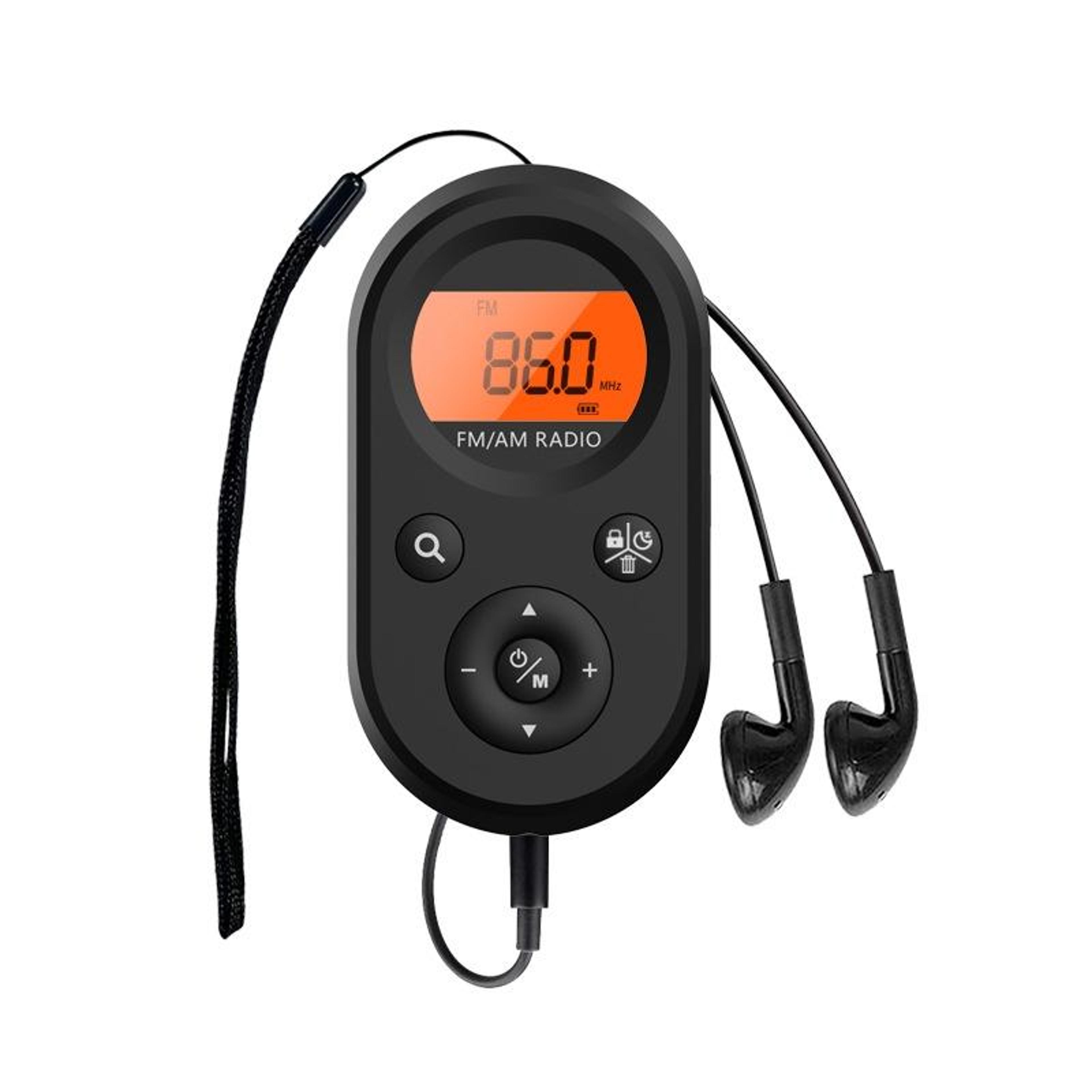 m01 portable am fm radio with rechargeable battery and backlit display