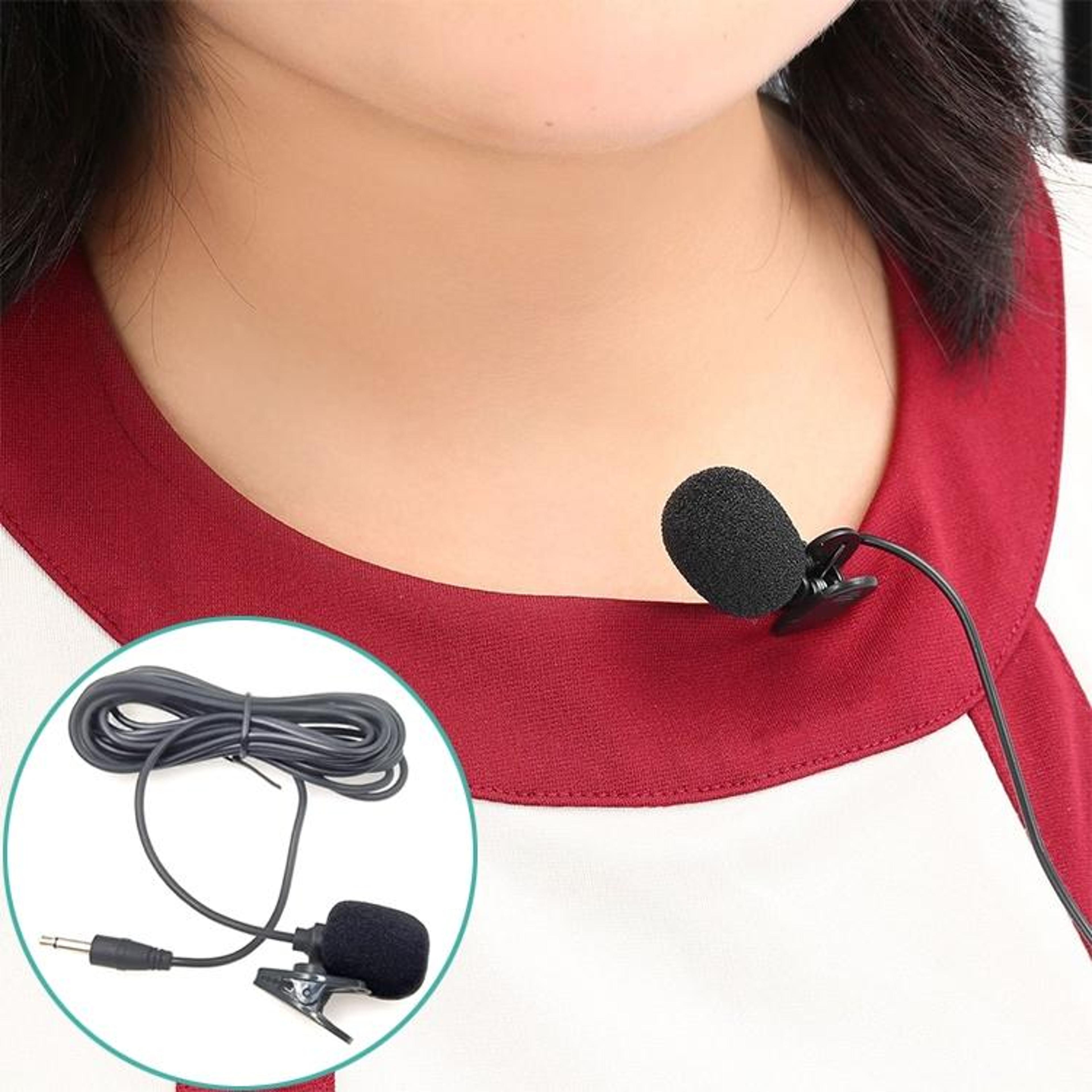 lavalier microphone wired clip-on mic for tour guides, megaphones & voice amplifiers