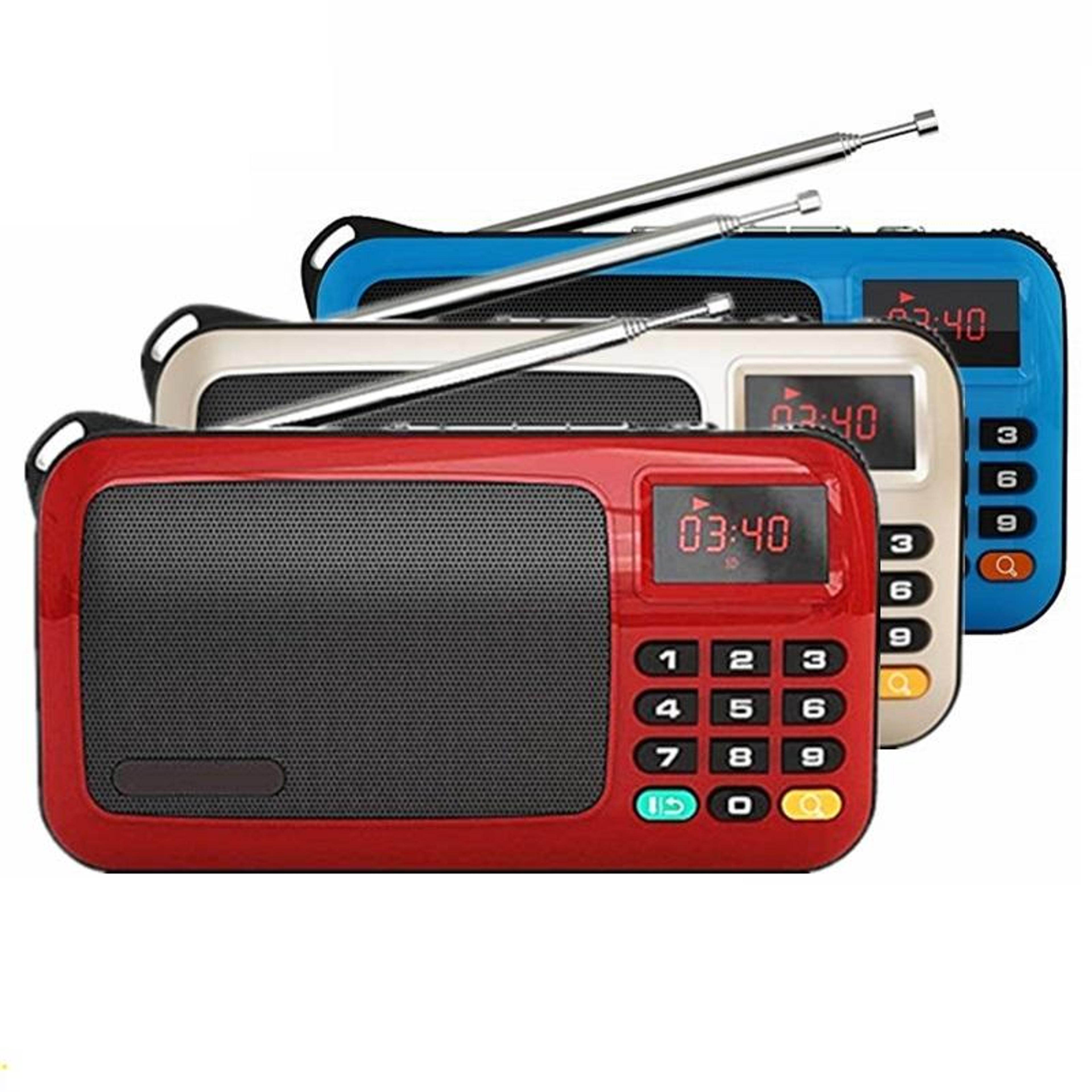w405 portable fm radio with led display, usb music player and tf card support