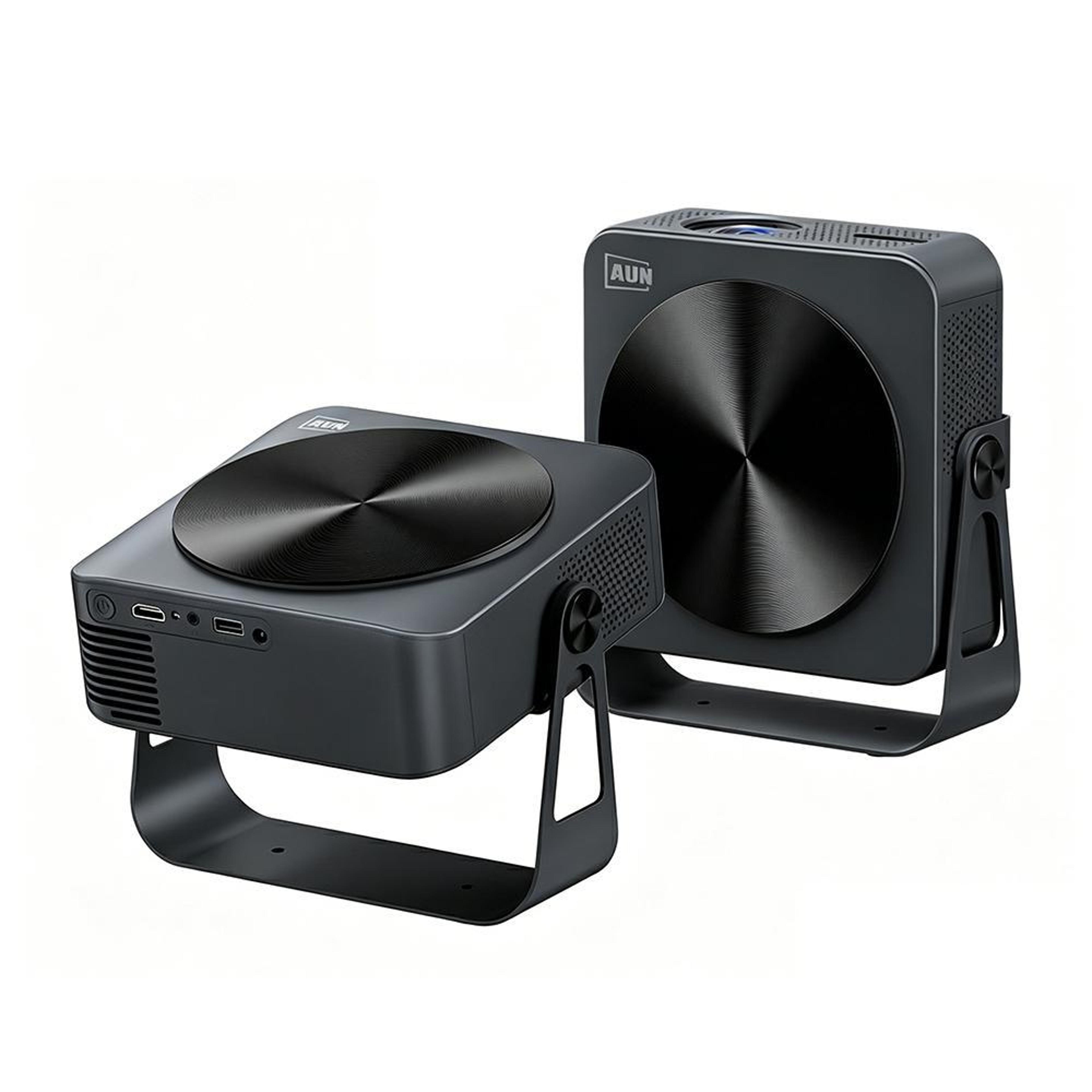 1080p smart projector with android 12, 760 ansi and 200° rotating stand