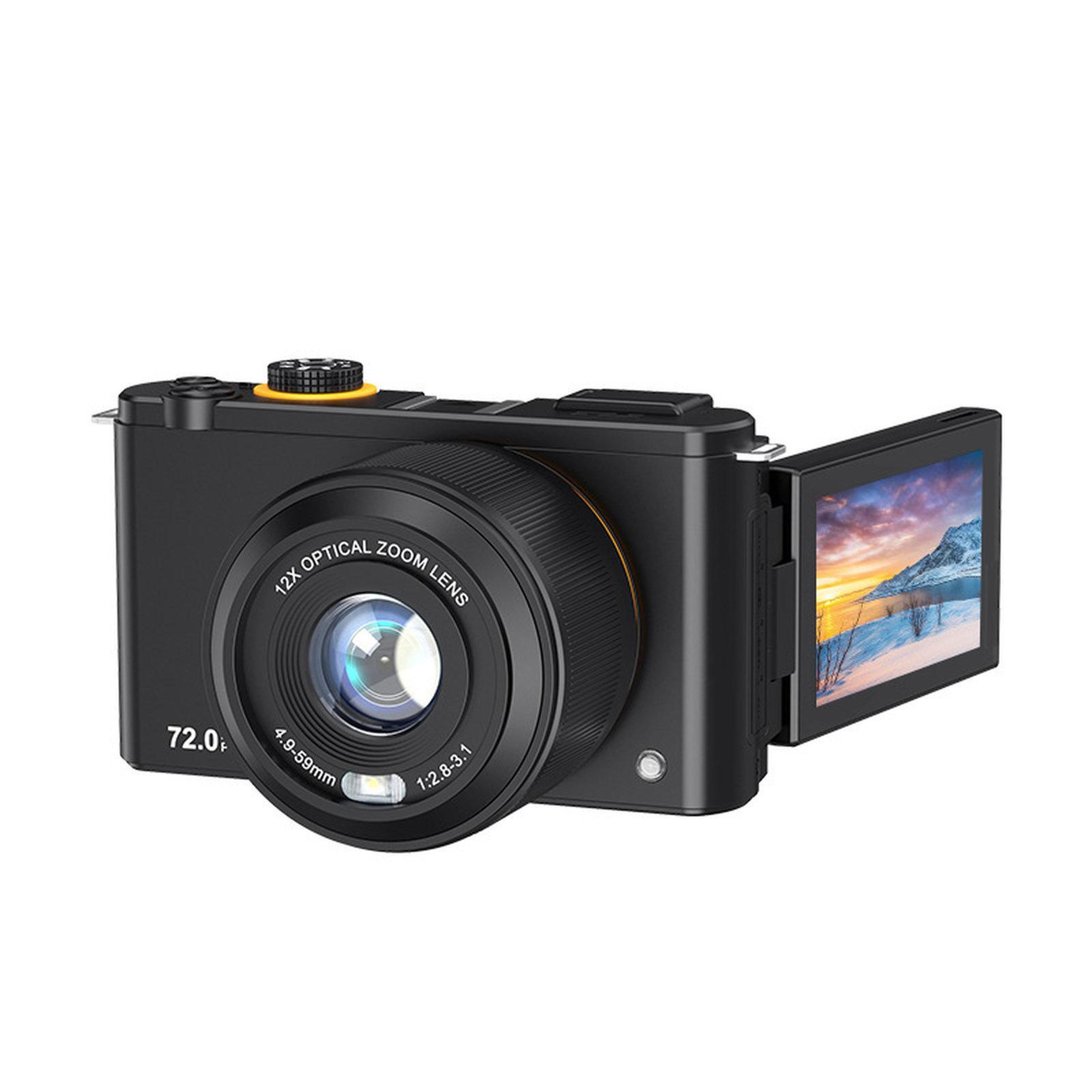 4k vlogging camera with 12x optical zoom, flip screen and wifi