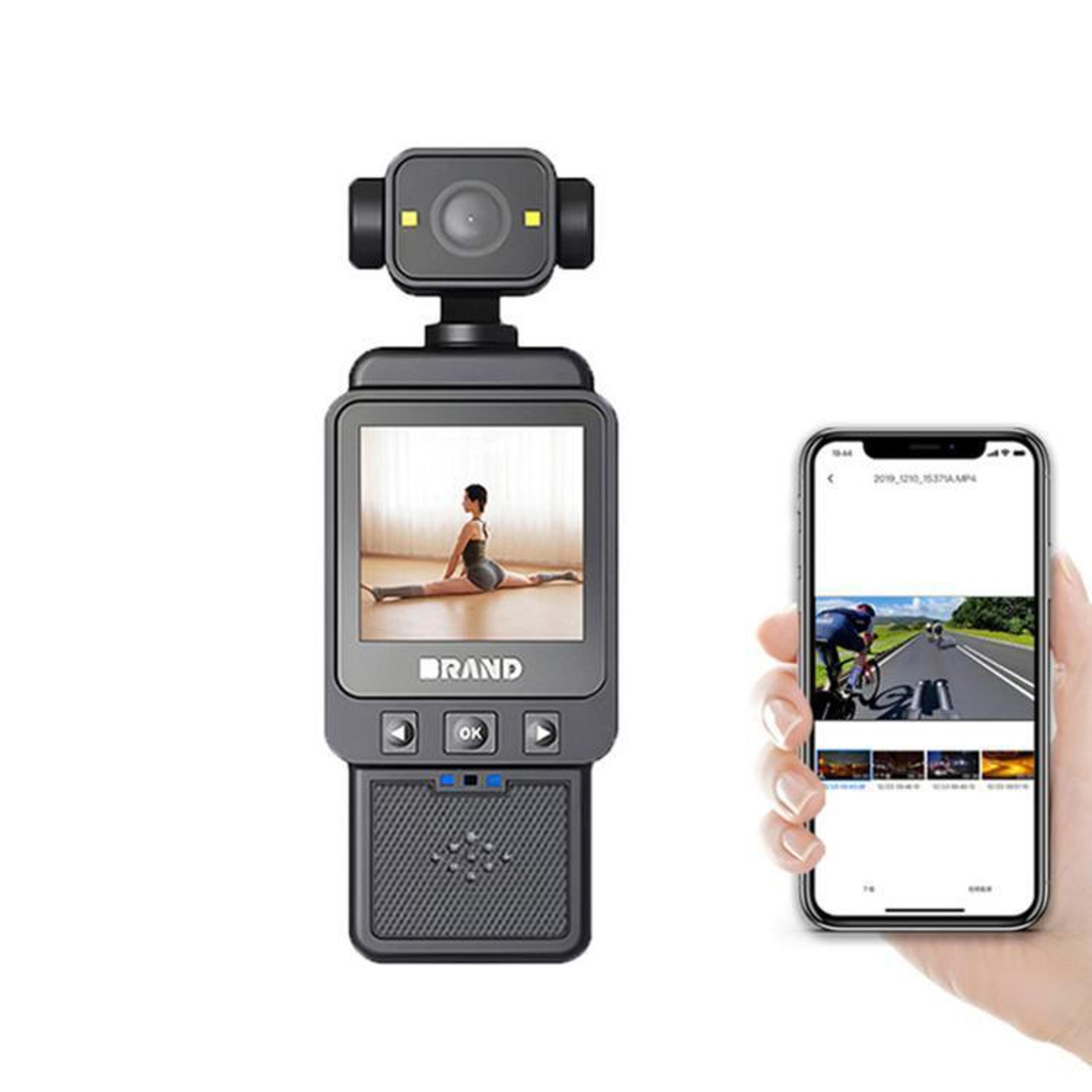 wifi body camera with 270° rotatable lens, screen & long battery life