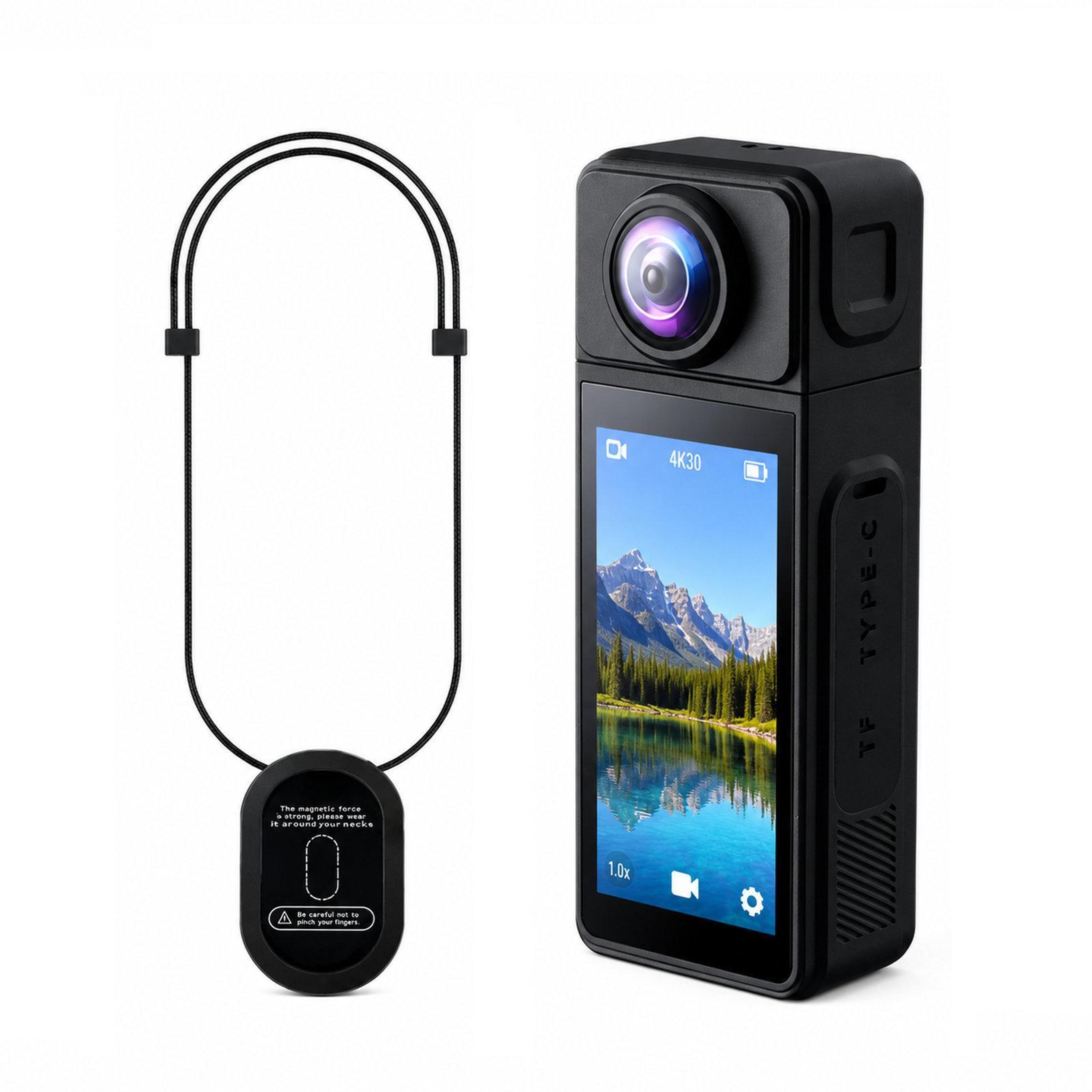 wearable body camera with wifi, eis stabilization and magnetic chest mount