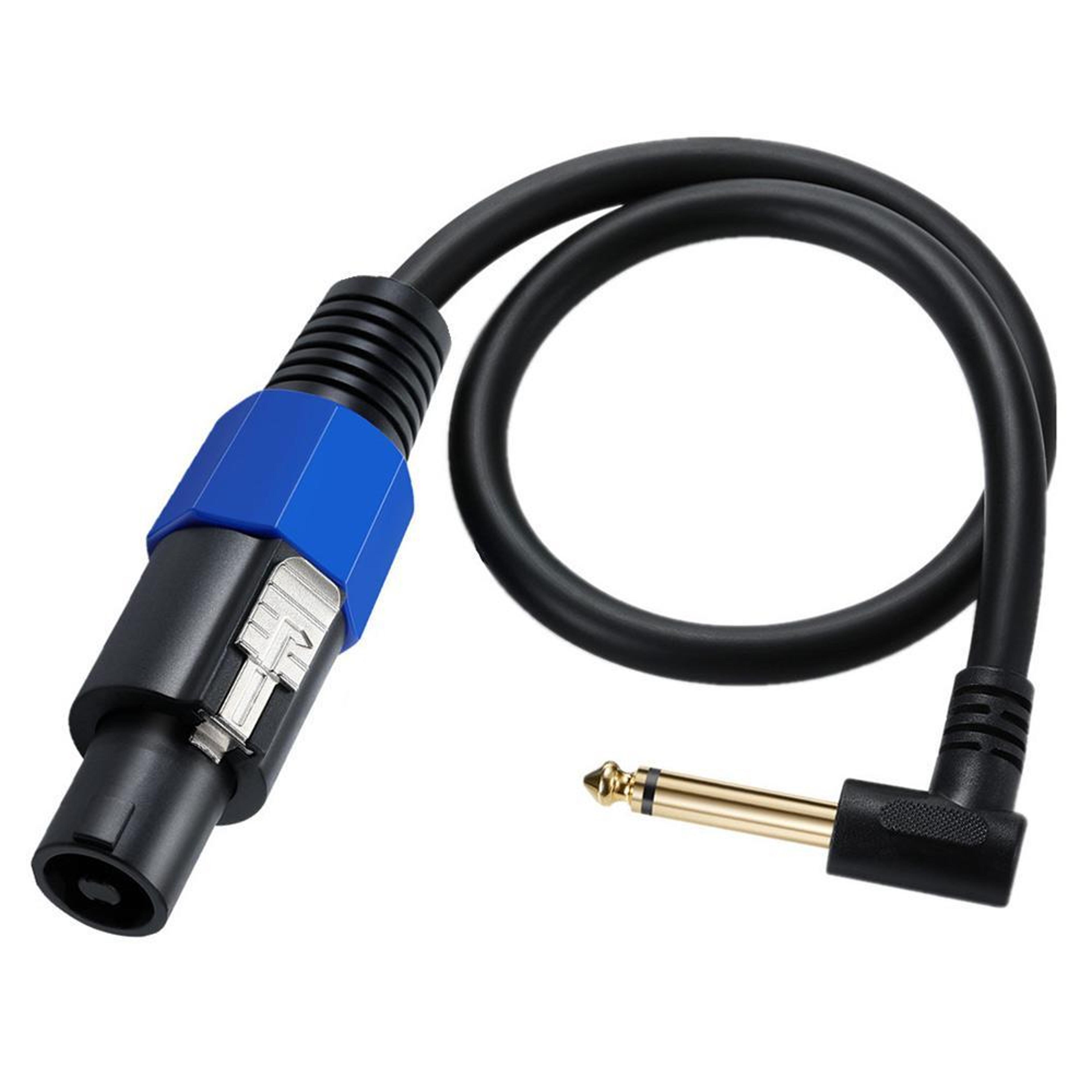 speakon to 1/4 speaker cable 50cm right angle ts amplifier adapter with lock