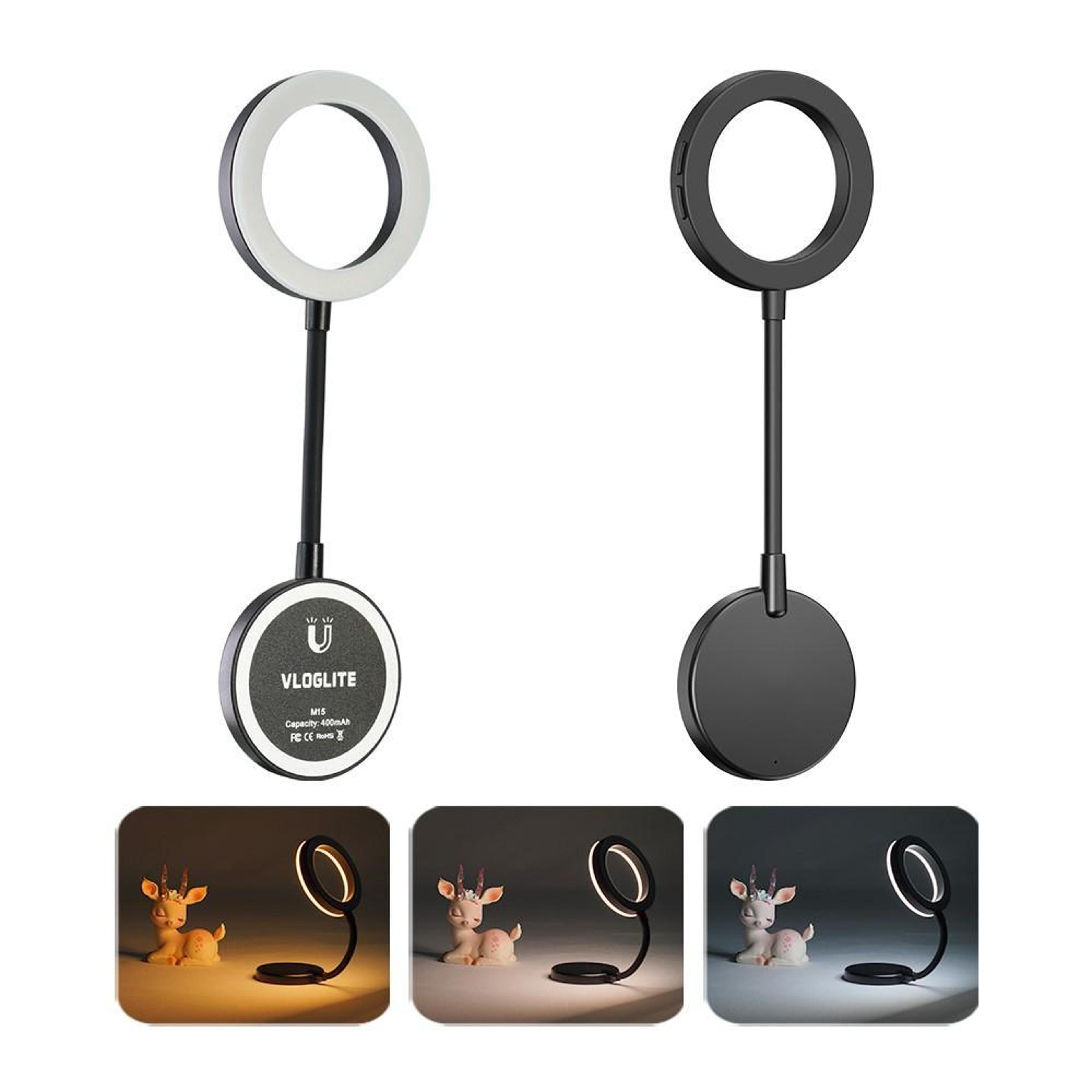 m15 magnetic selfie light for phone with adjustable led video lighting