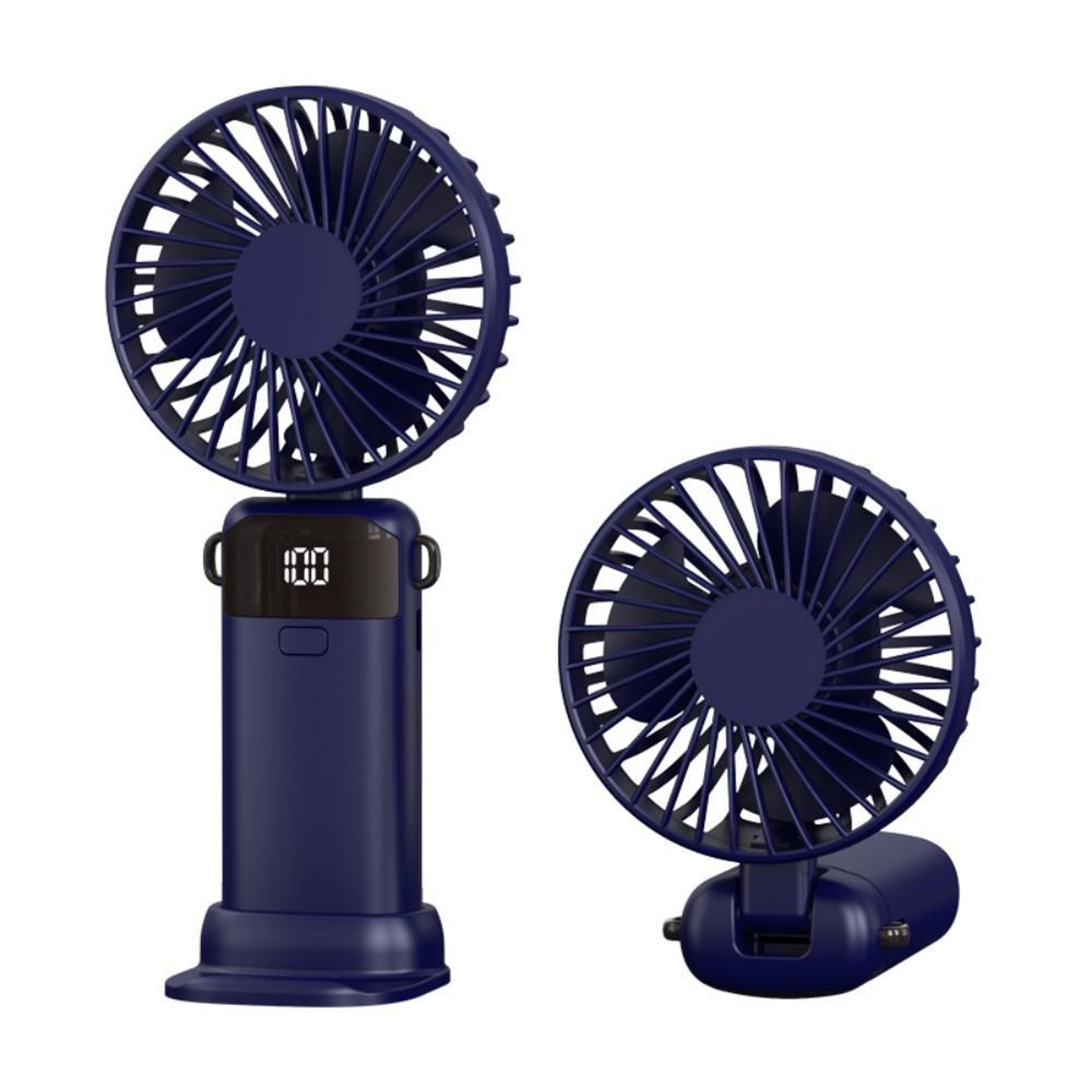 portable handheld fan with ice cooling, foldable design and led display
