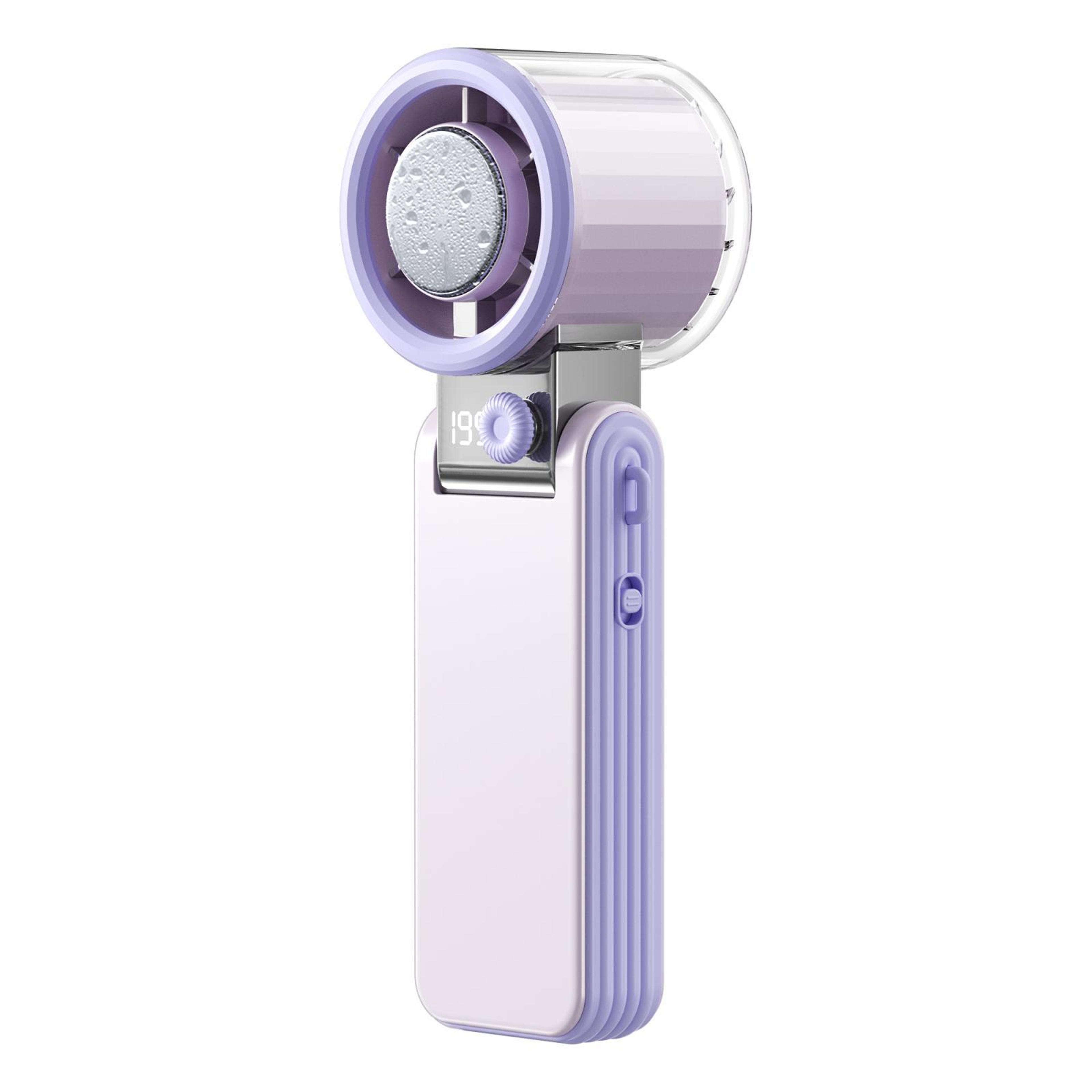 portable handheld turbo fan with 199 speeds, digital display and foldable design