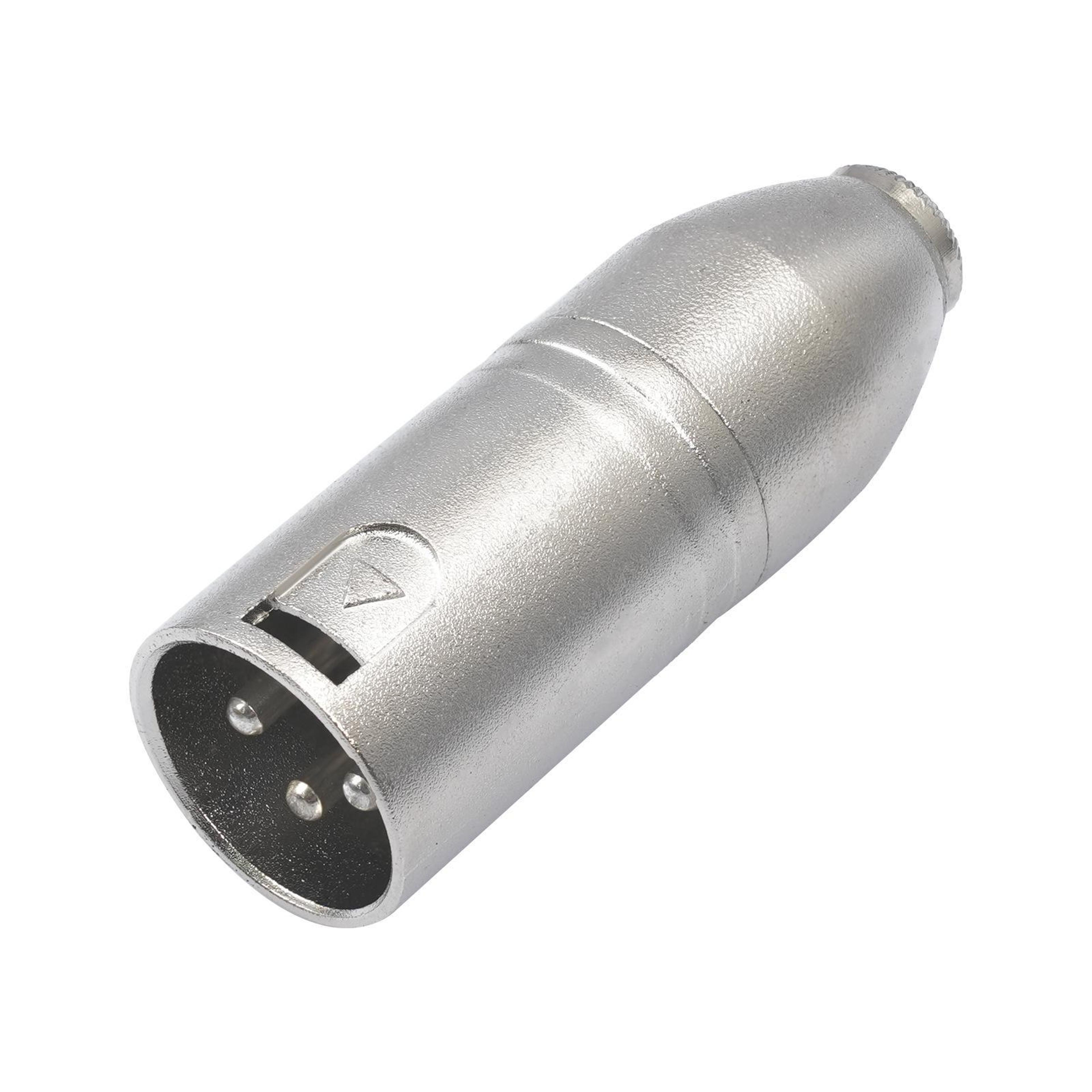 3.5mm female to xlr male audio adapter with balanced connection and phantom power support