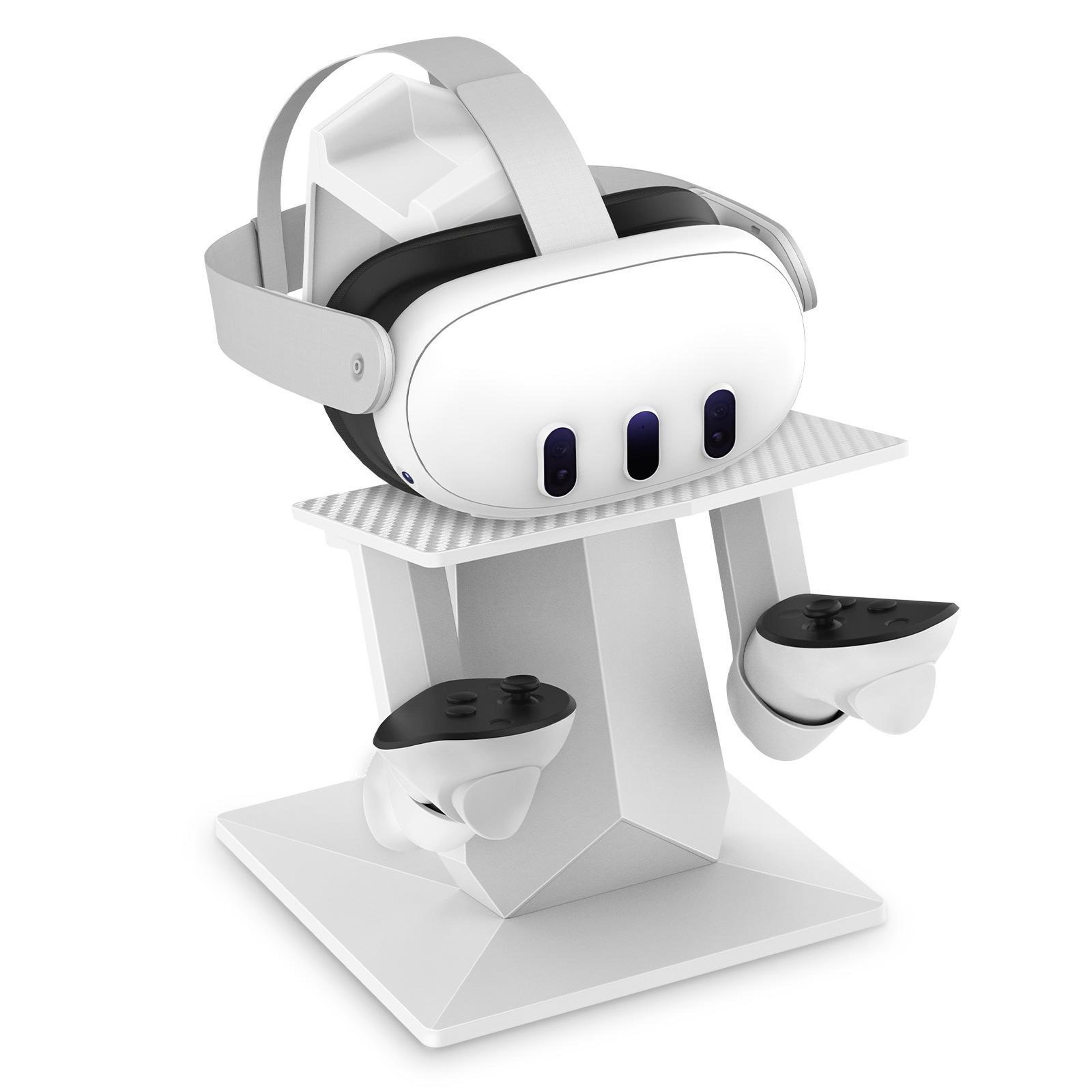 universal vr headset stand with controller holders for meta quest and oculus