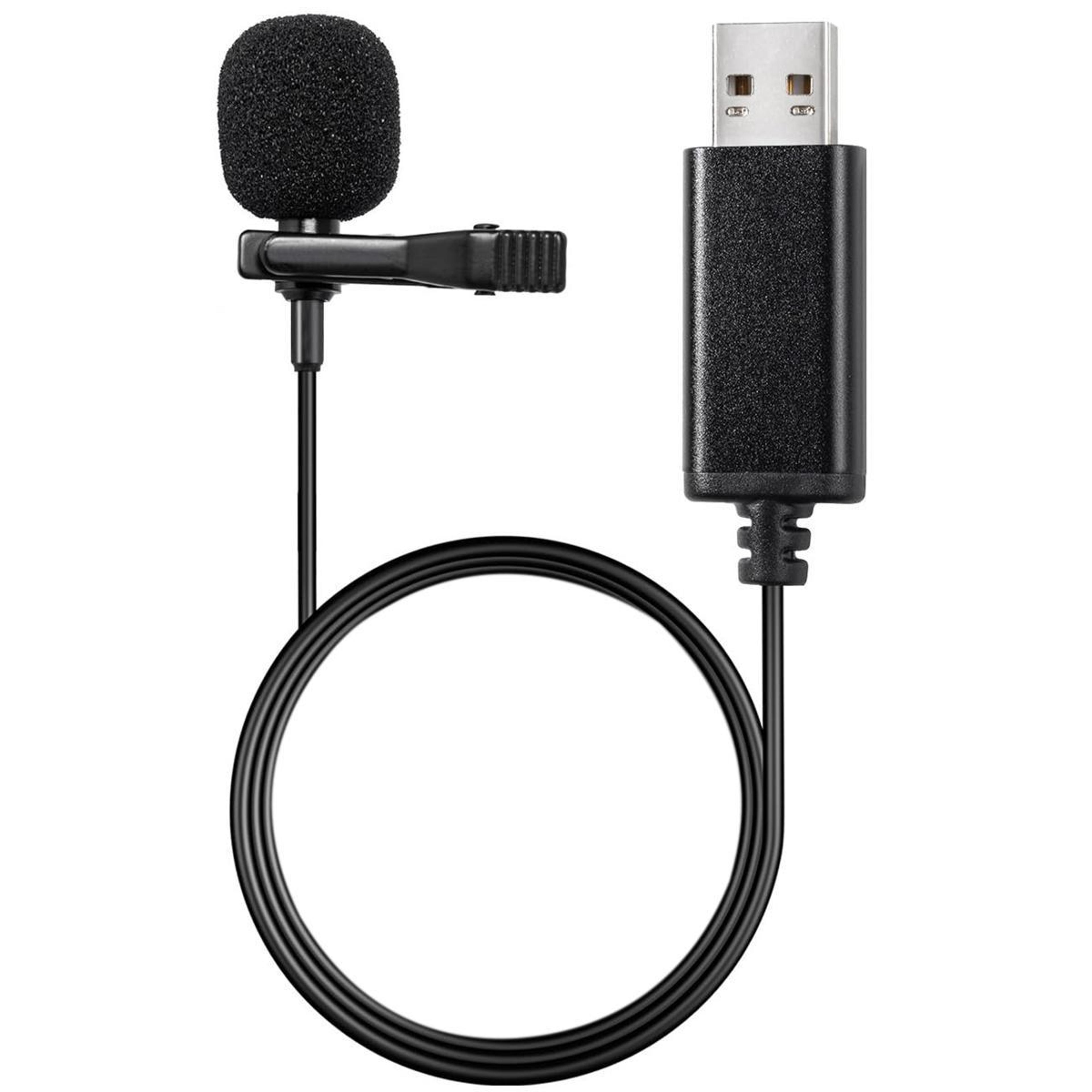 usb lavalier microphone for laptop with 2m cable for recording and video conferencing