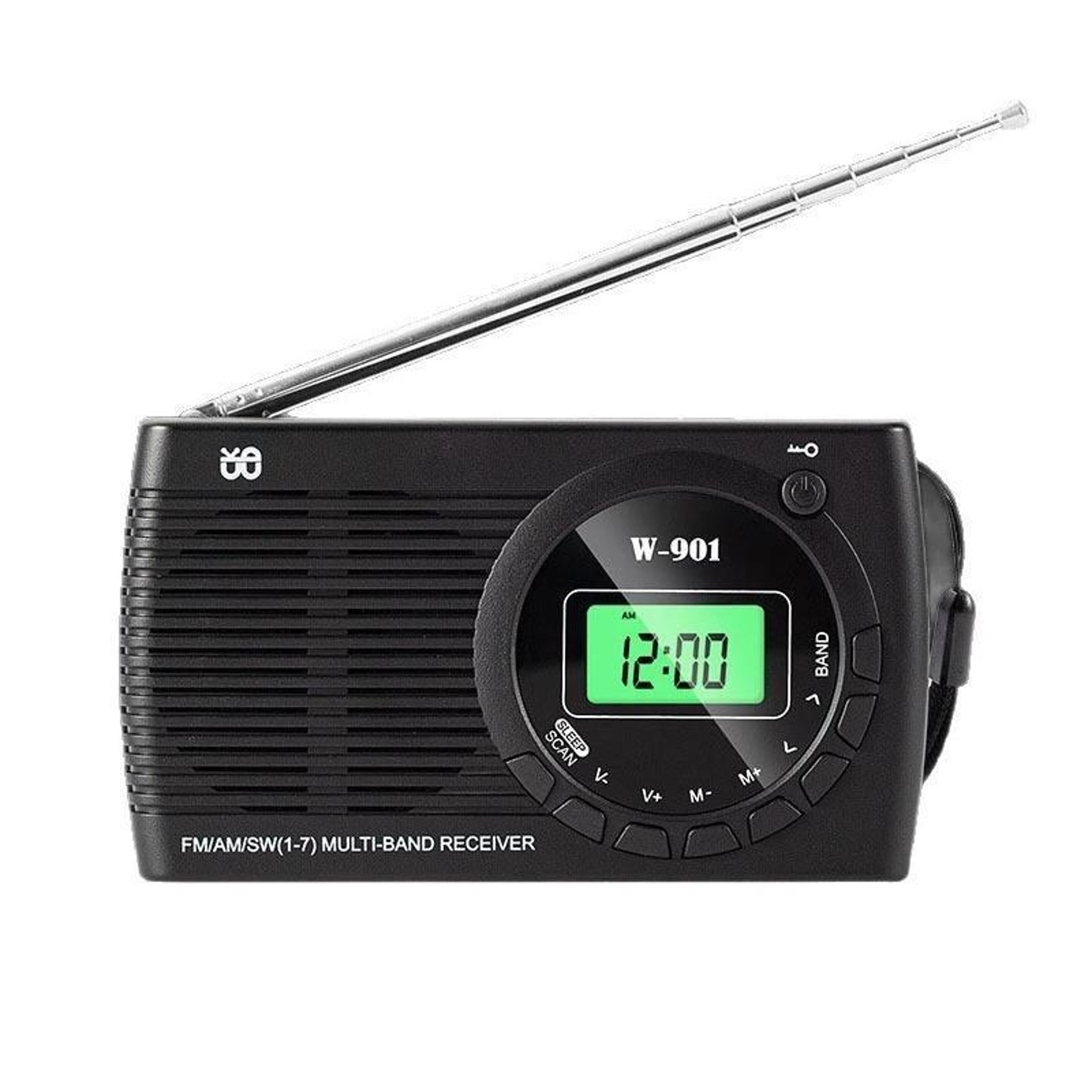 portable fm am shortwave radio with dsp reception, lcd display