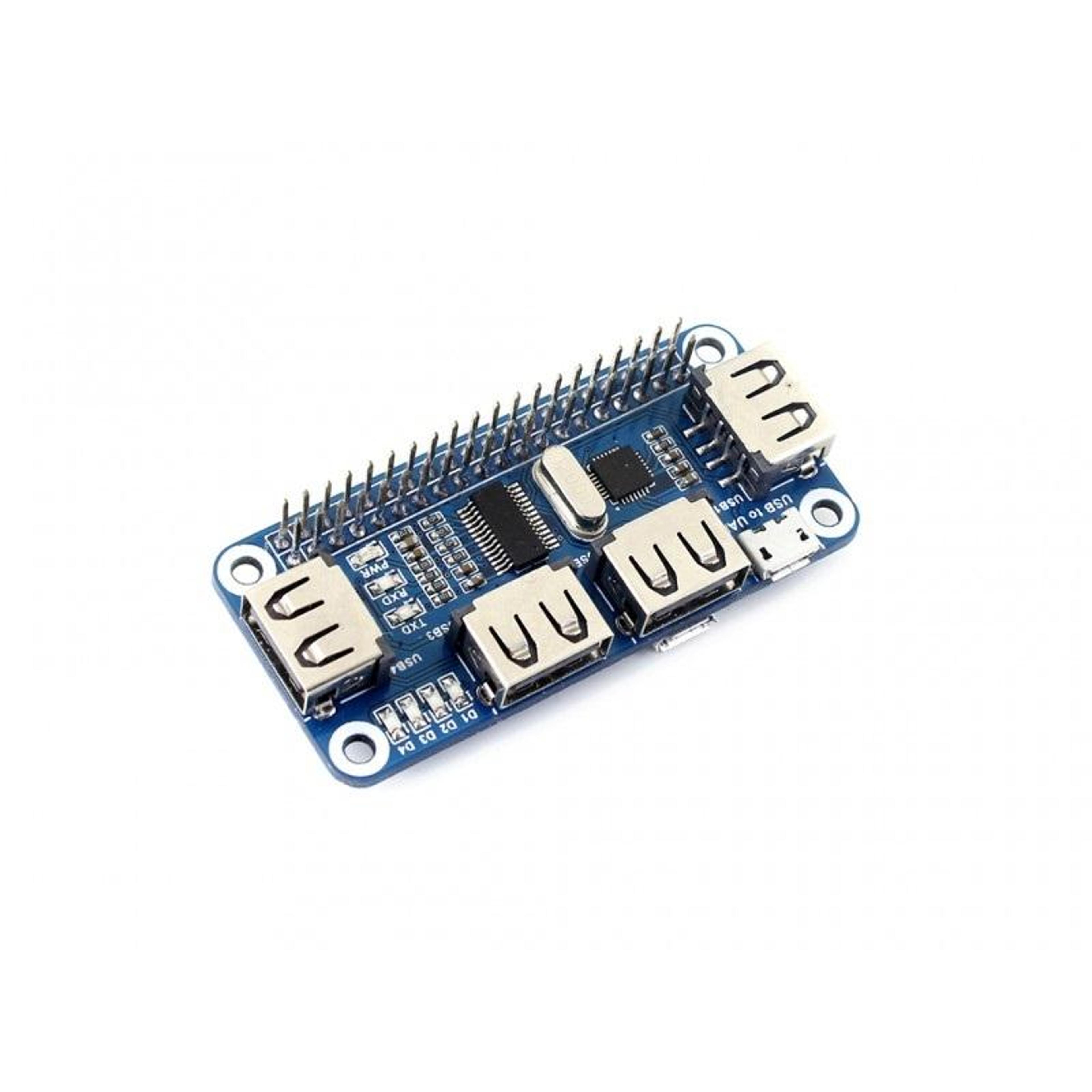 raspberry pi usb hub hat 4-port usb 2.0 with usb to uart
