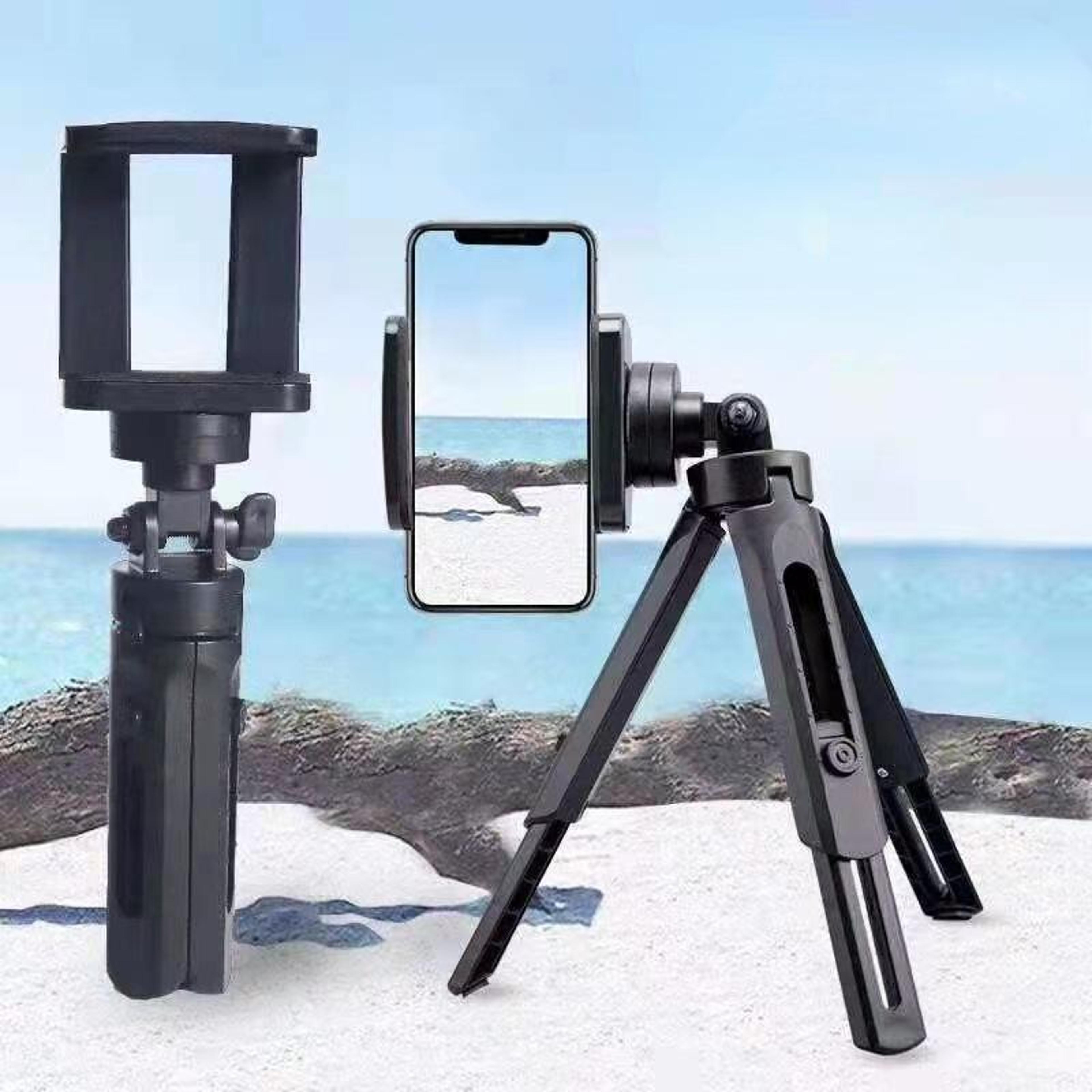 portable phone tripod with 360° ball head and flexible tabletop stand