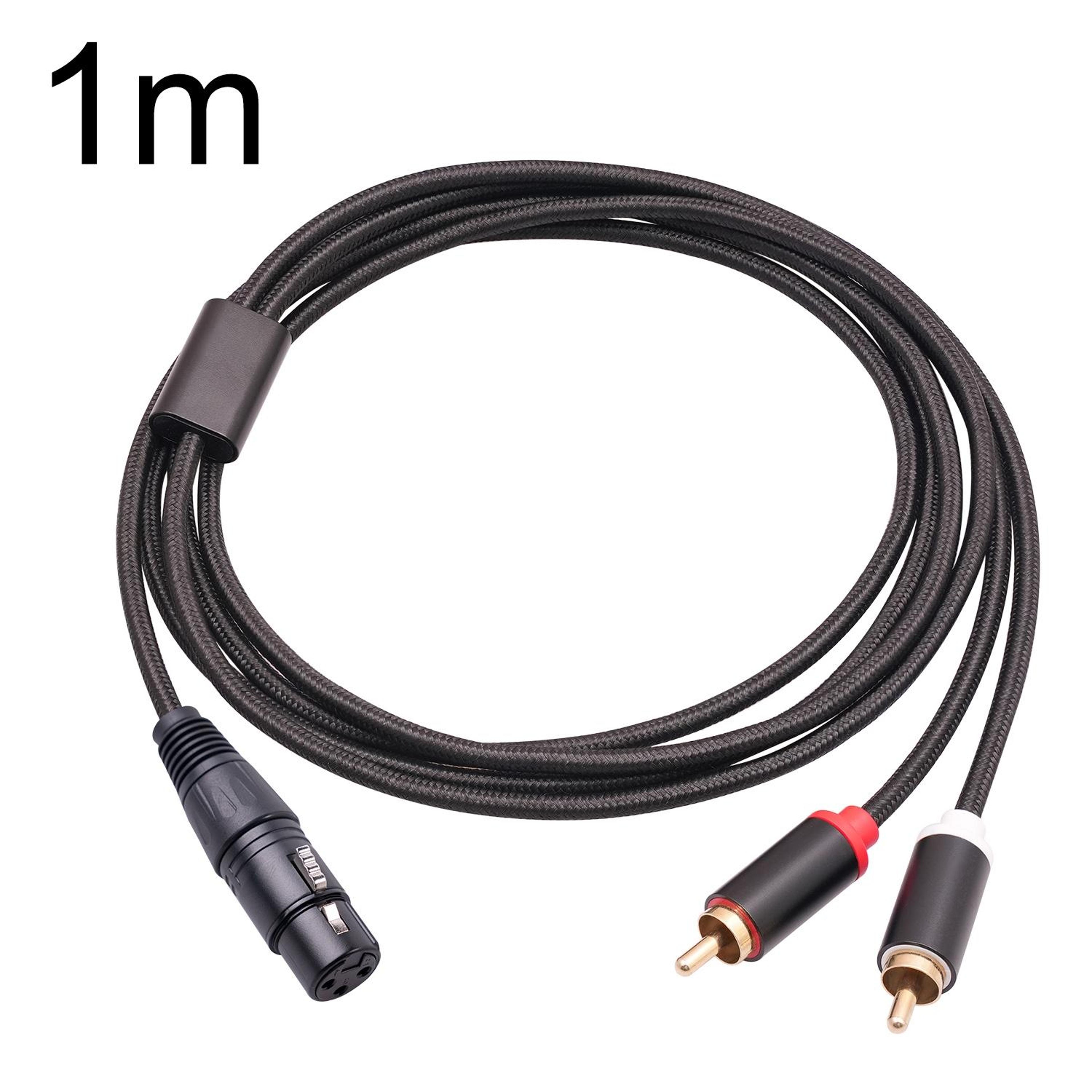 xlr female to dual rca male y splitter audio cable with ofc copper