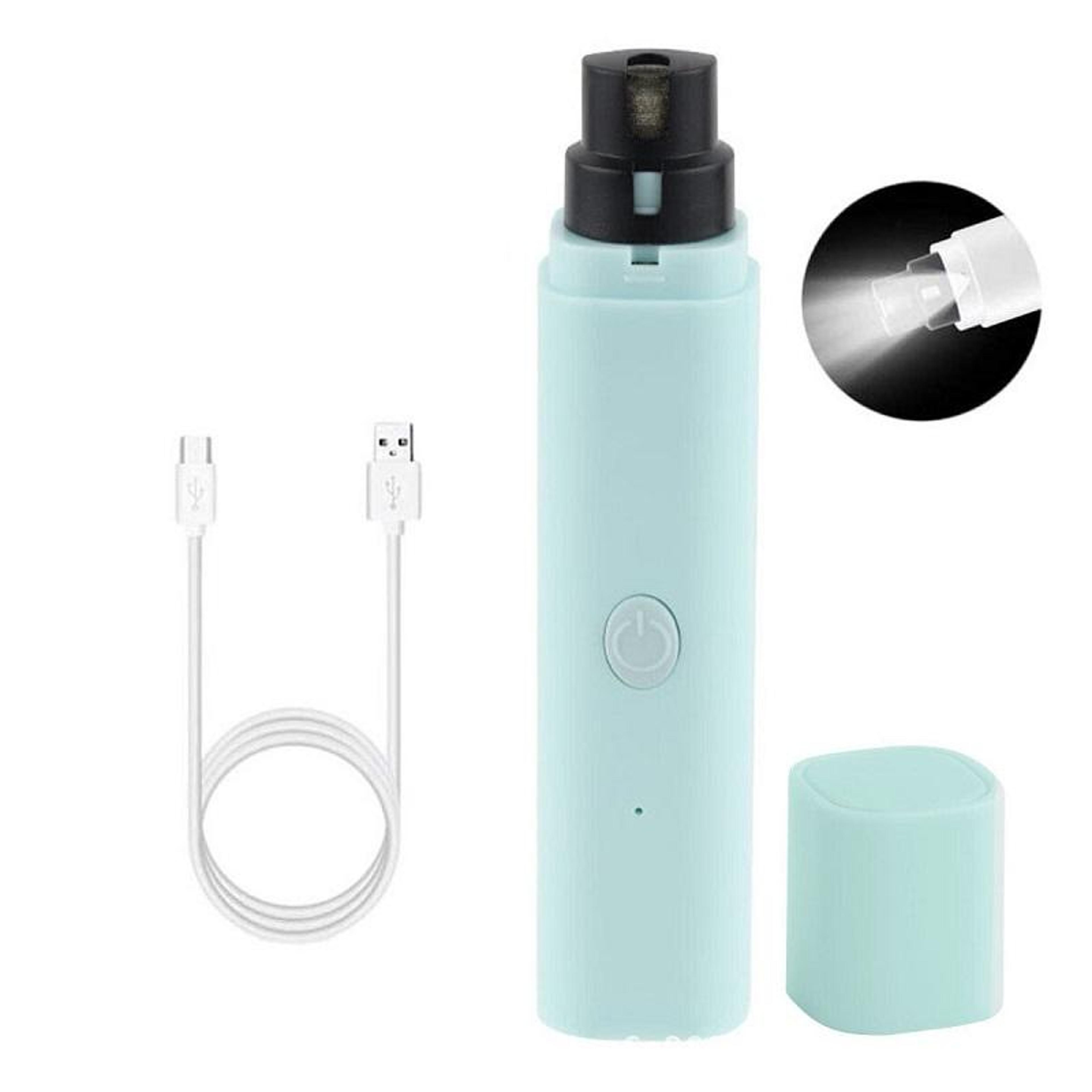quiet rechargeable pet nail grinder with led light and 2-speed diamond wheel