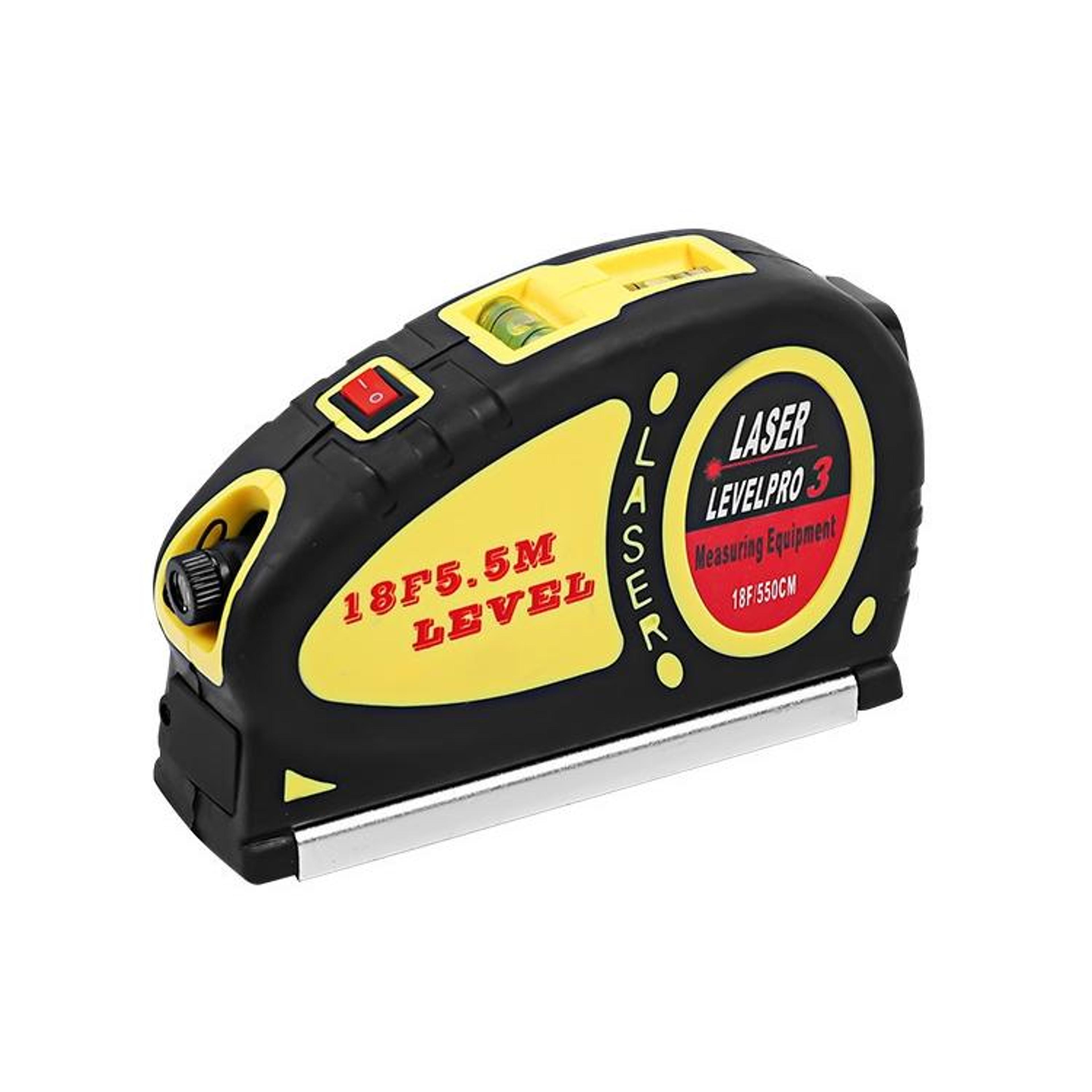 3-in-1 laser level with tape measure and spirit level