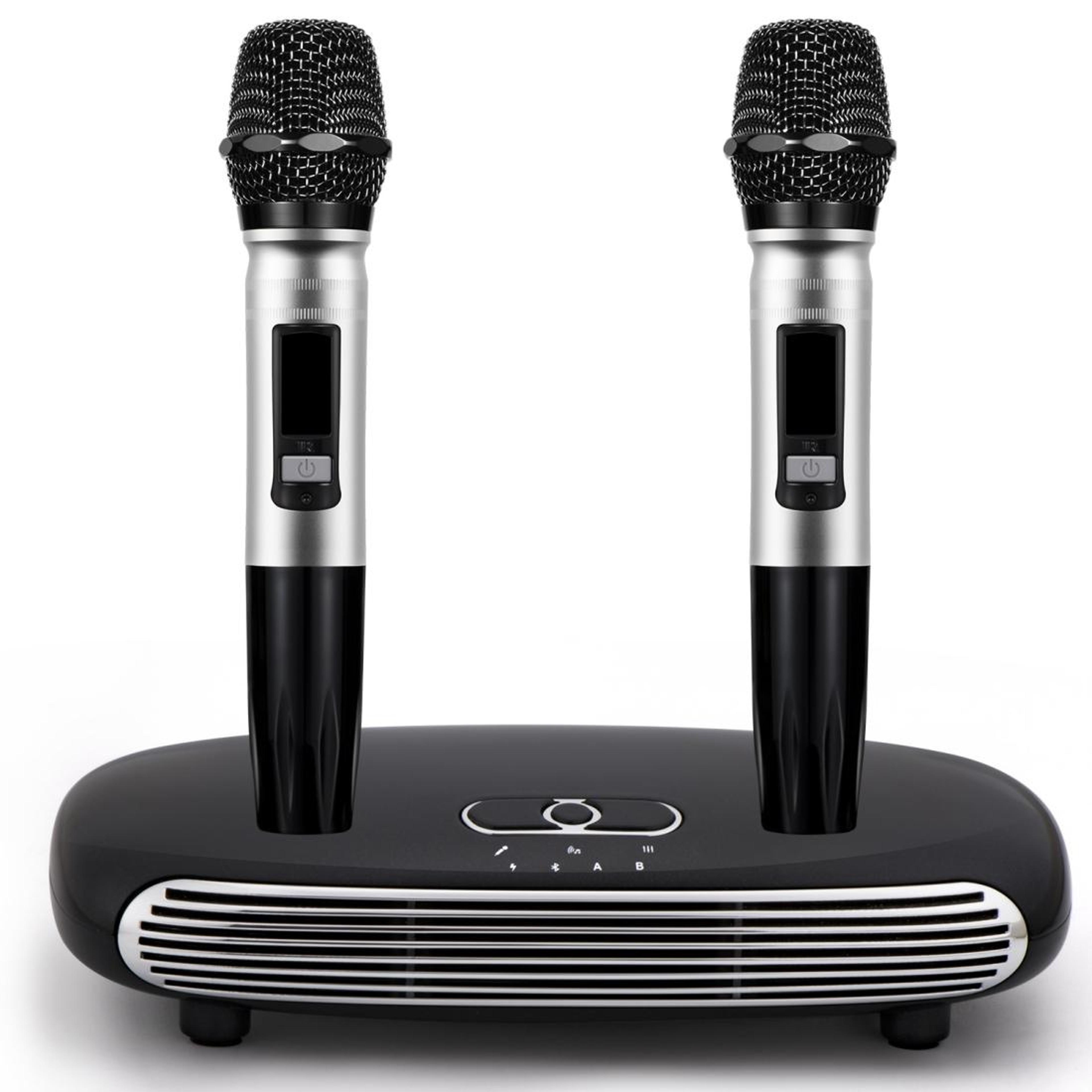 wireless karaoke system for smart tv with dual microphones and bluetooth
