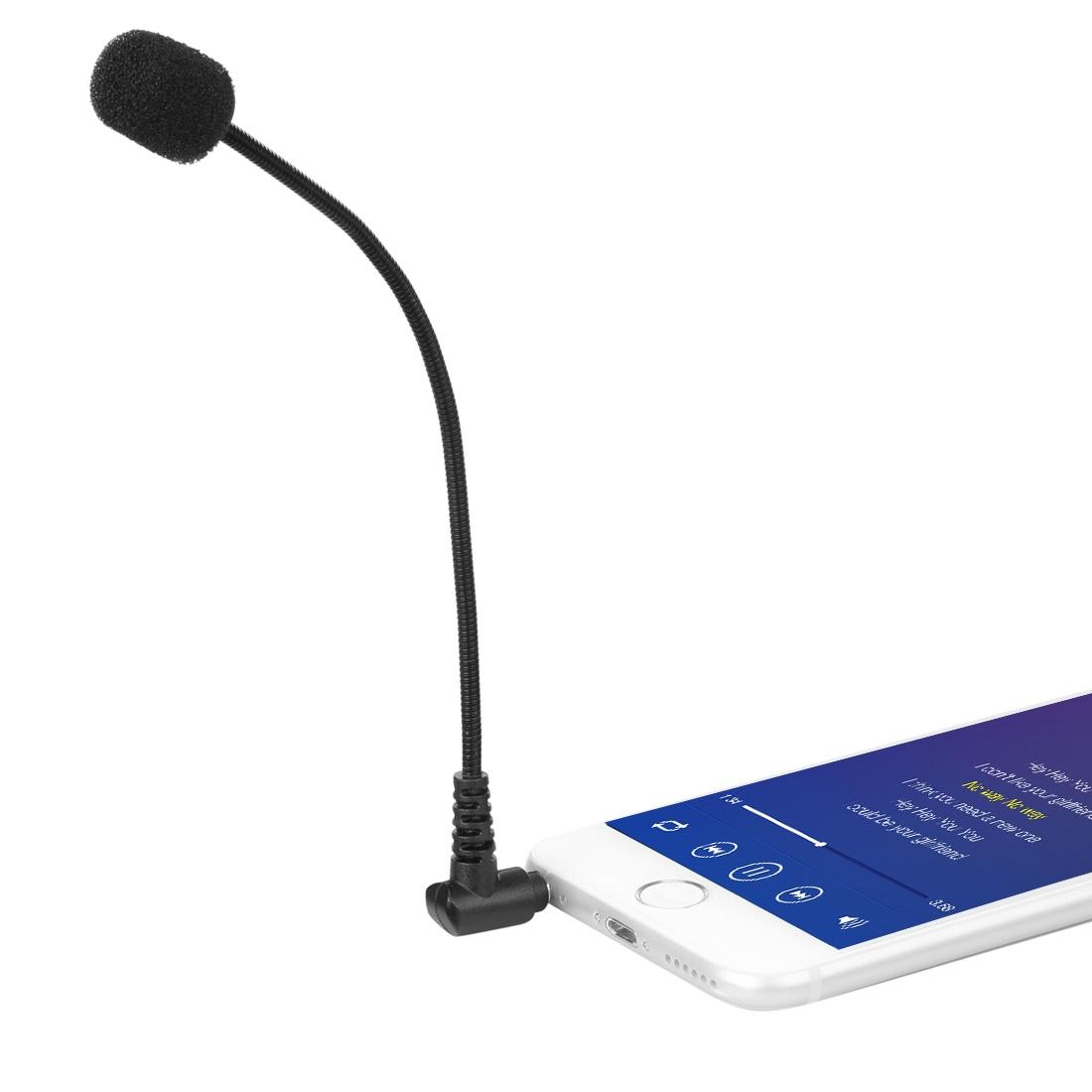 3.5mm smartphone microphone with flexible omnidirectional condenser mic