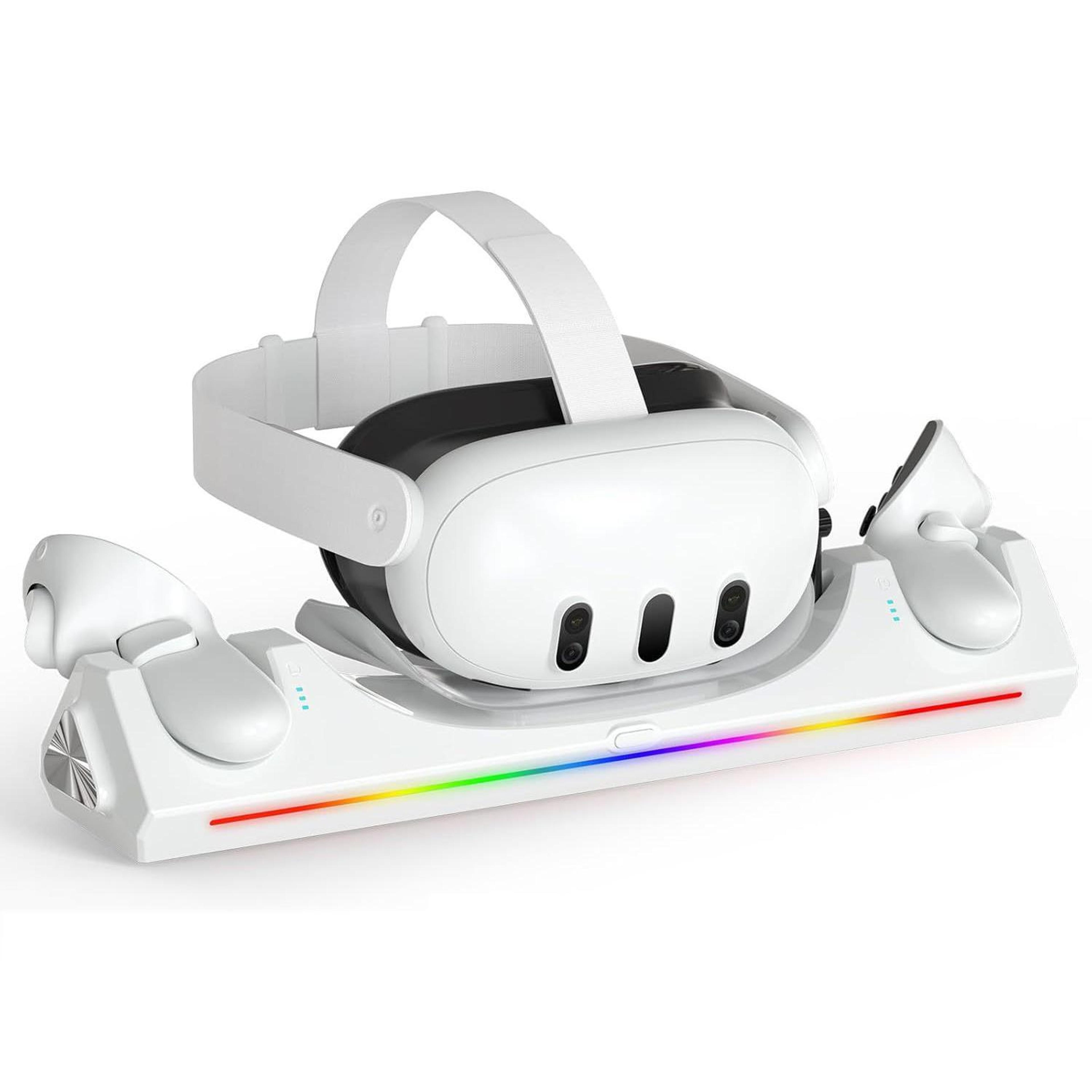 meta quest 3 charging dock with magnetic headset and controller charging