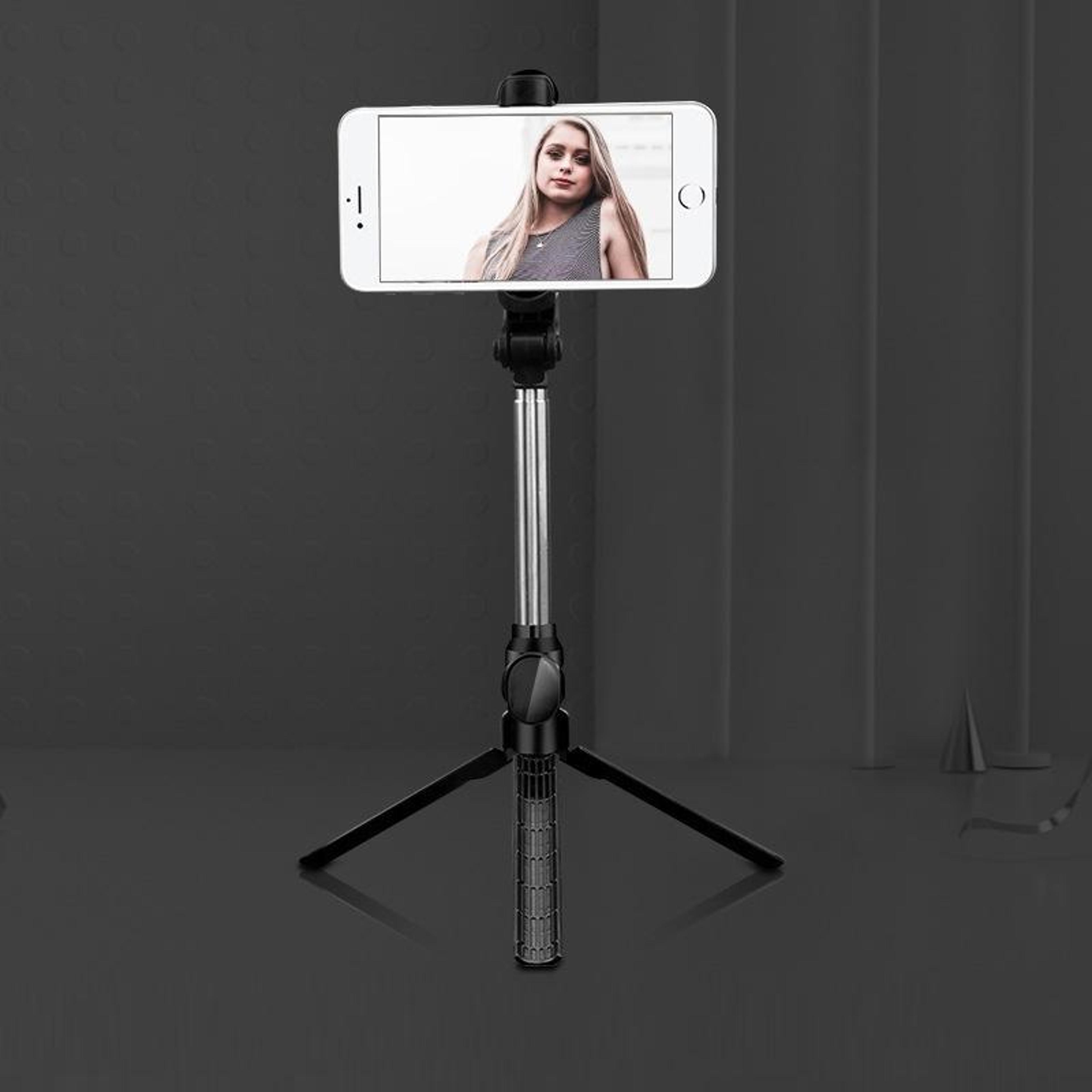 3-in-1 bluetooth selfie stick tripod with wireless remote and 360° phone holder