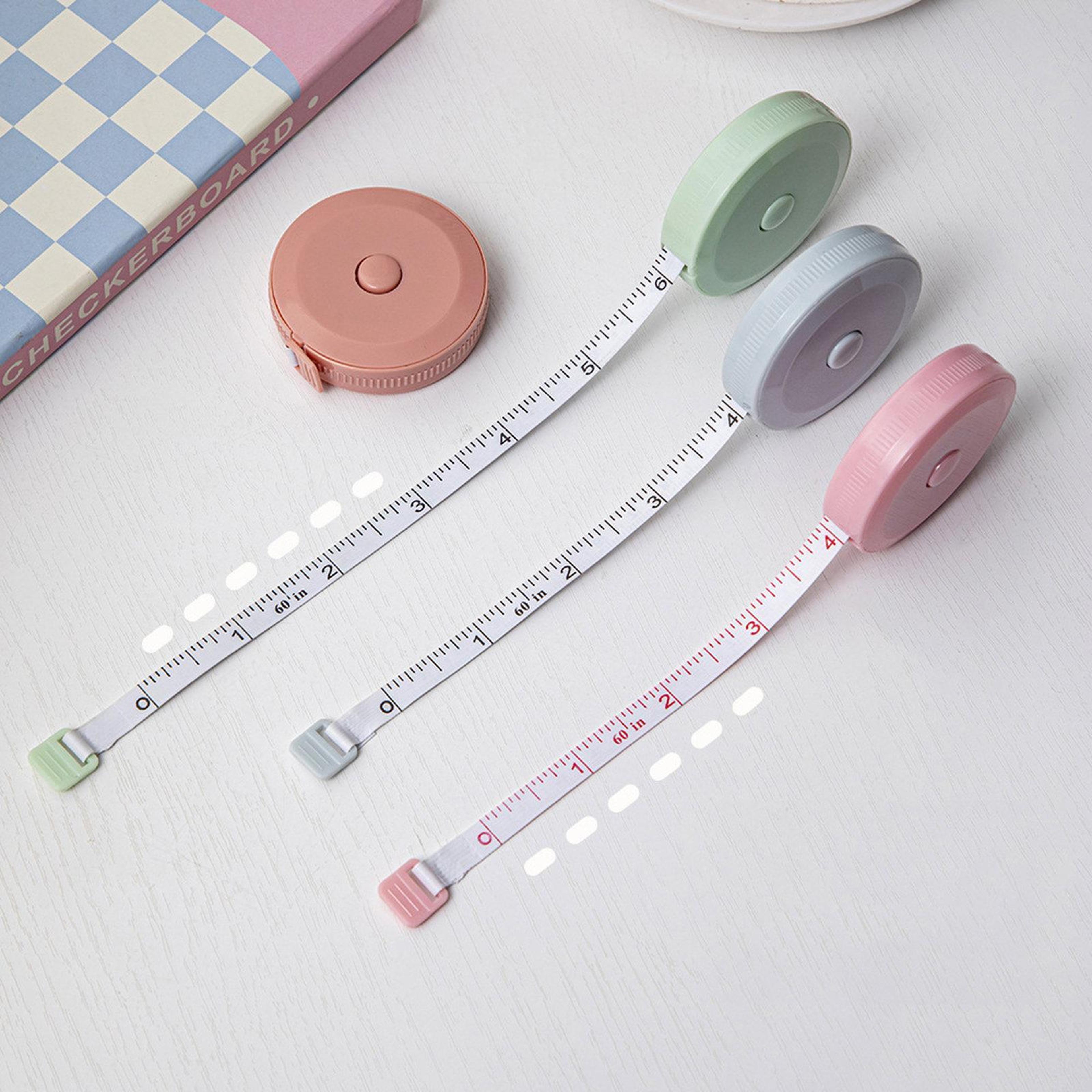 3-piece retractable measuring tape set, 1.5m dual-scale body & sewing tape