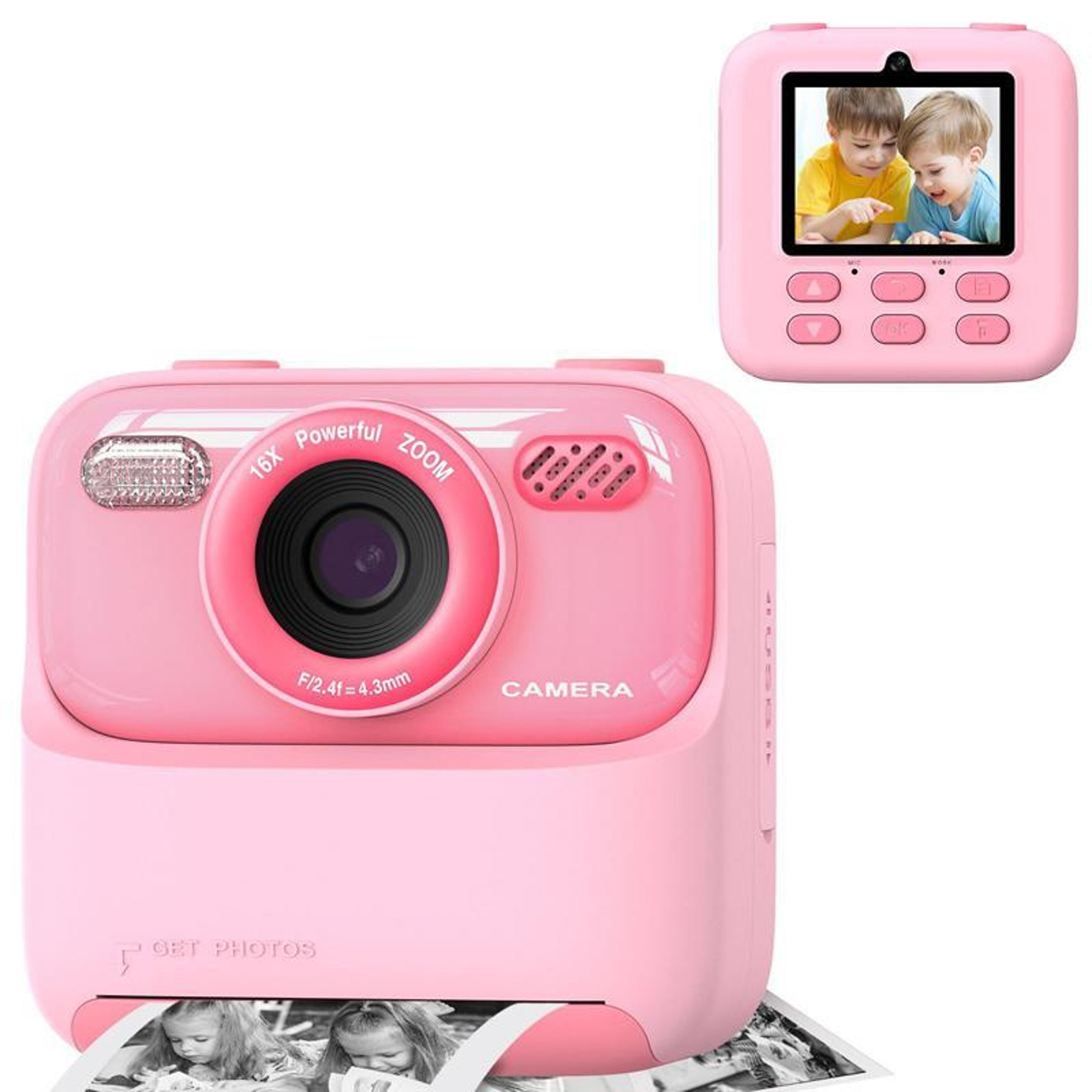 kids instant print camera with 1080p dual lens and thermal printer