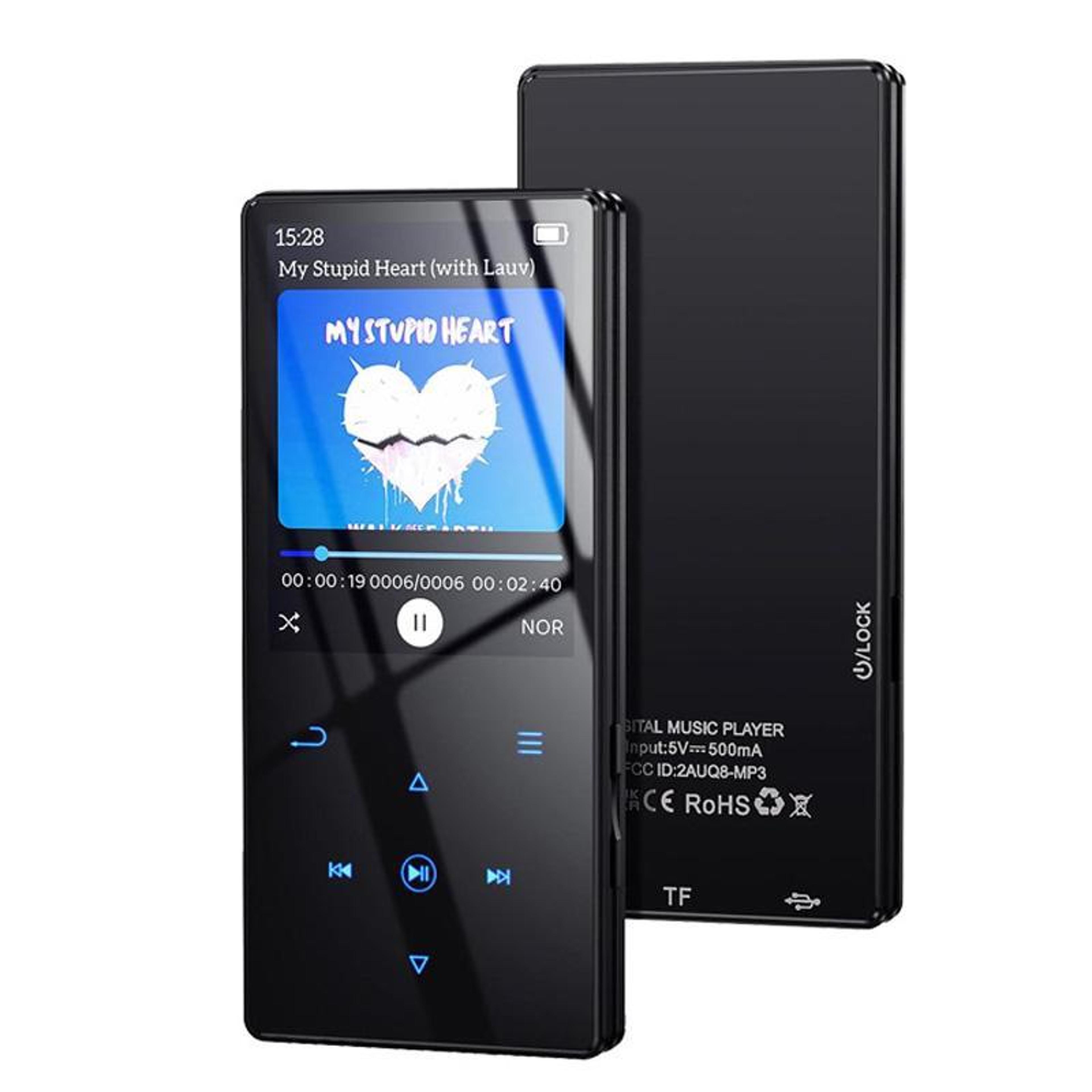 bluetooth mp3 player with fm radio, touchscreen and built-in speaker