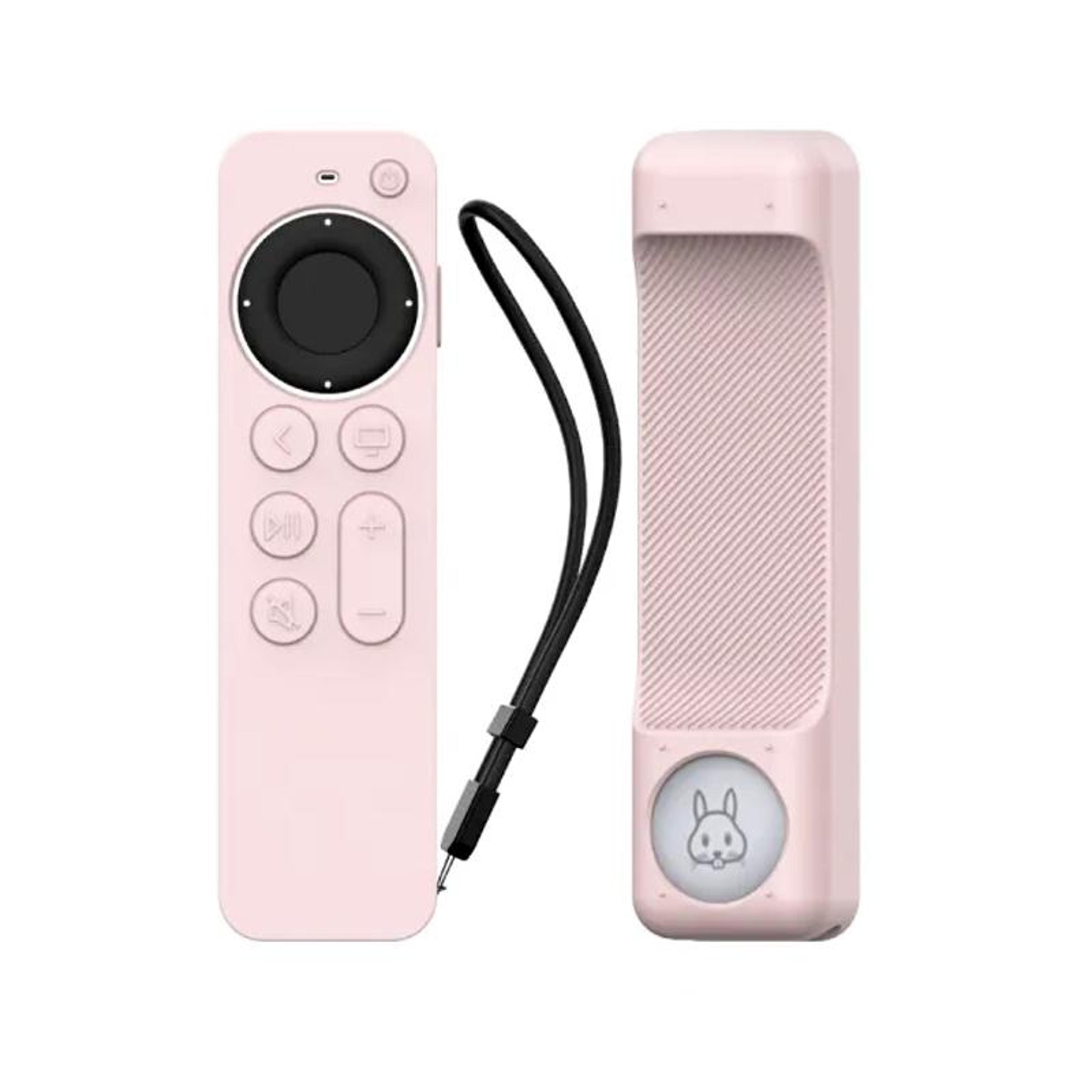 apple tv siri remote case with airtag holder, shockproof silicone cover