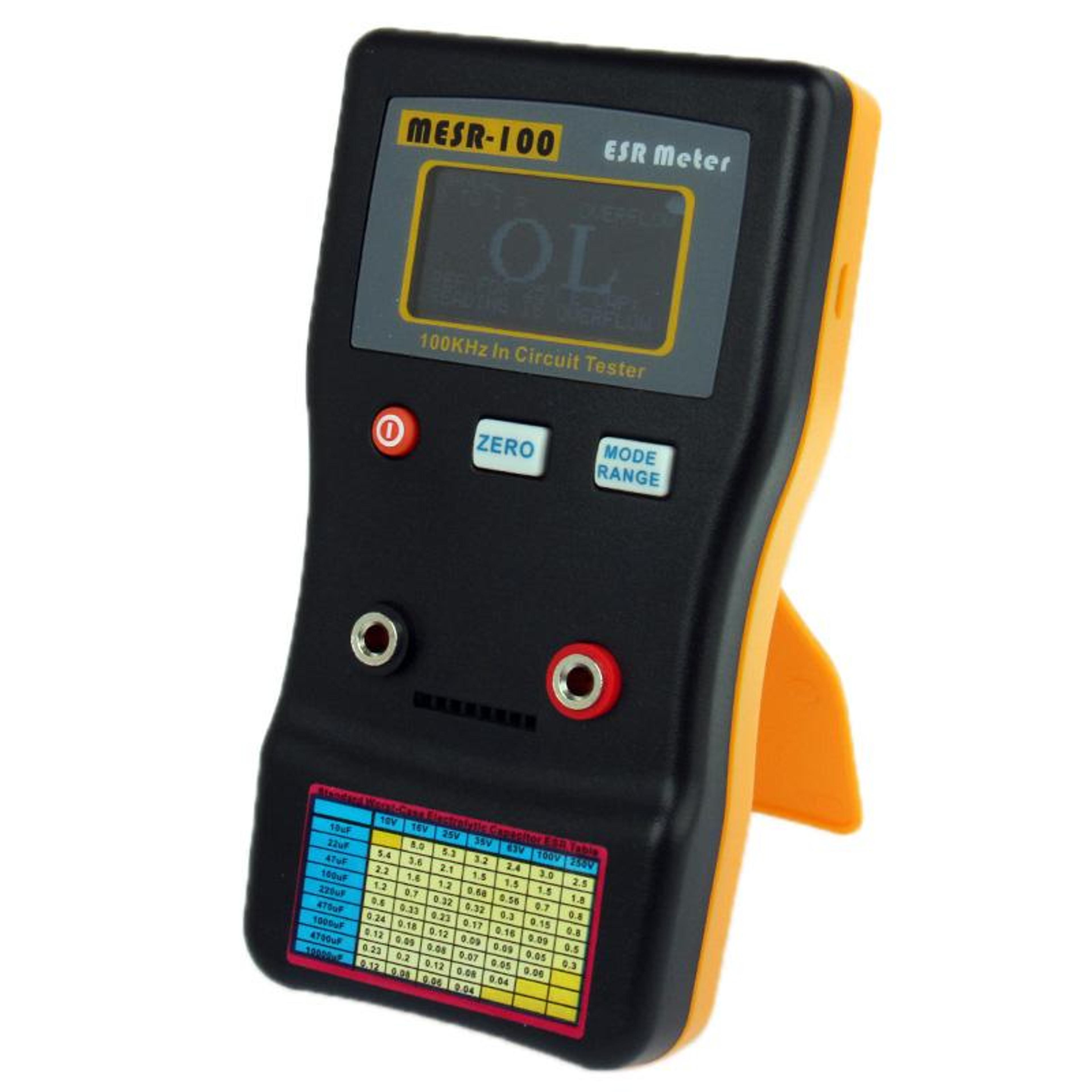 auto-ranging esr meter and in-circuit capacitor tester 0.001–100 ohm