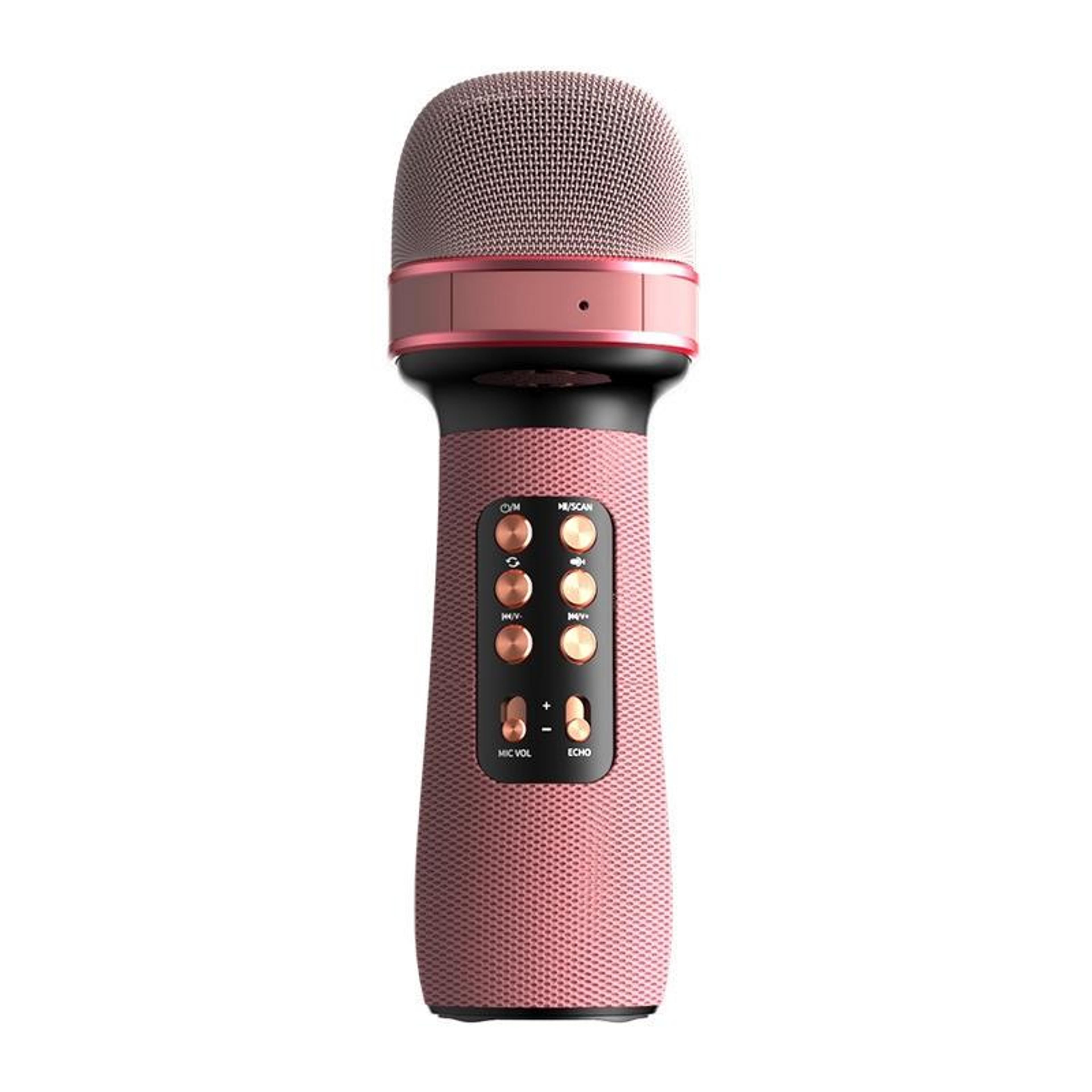 wireless karaoke microphone with bluetooth speaker, fm radio and music playback