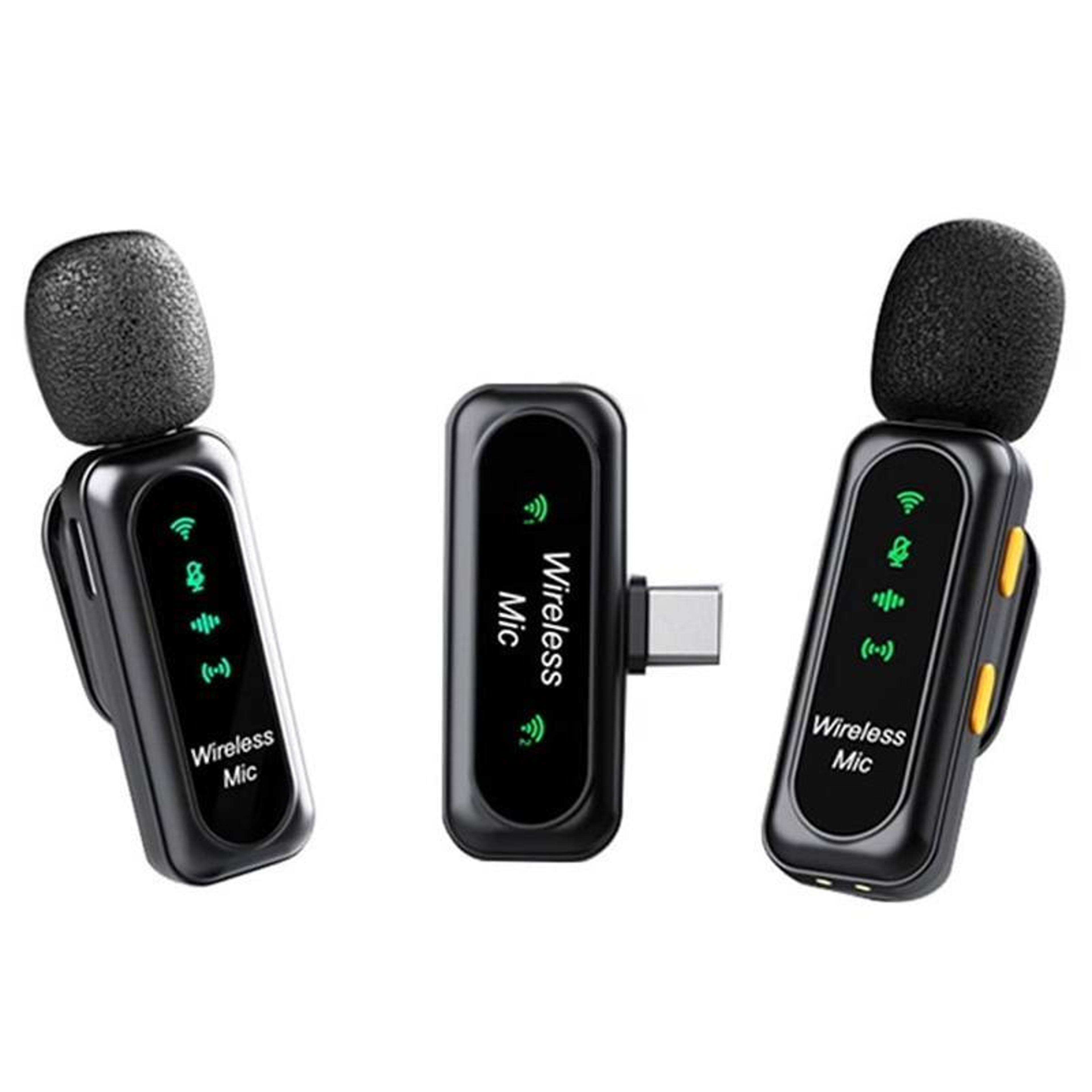 2-in-1 wireless lavalier microphone with noise reduction and type-c charging dock