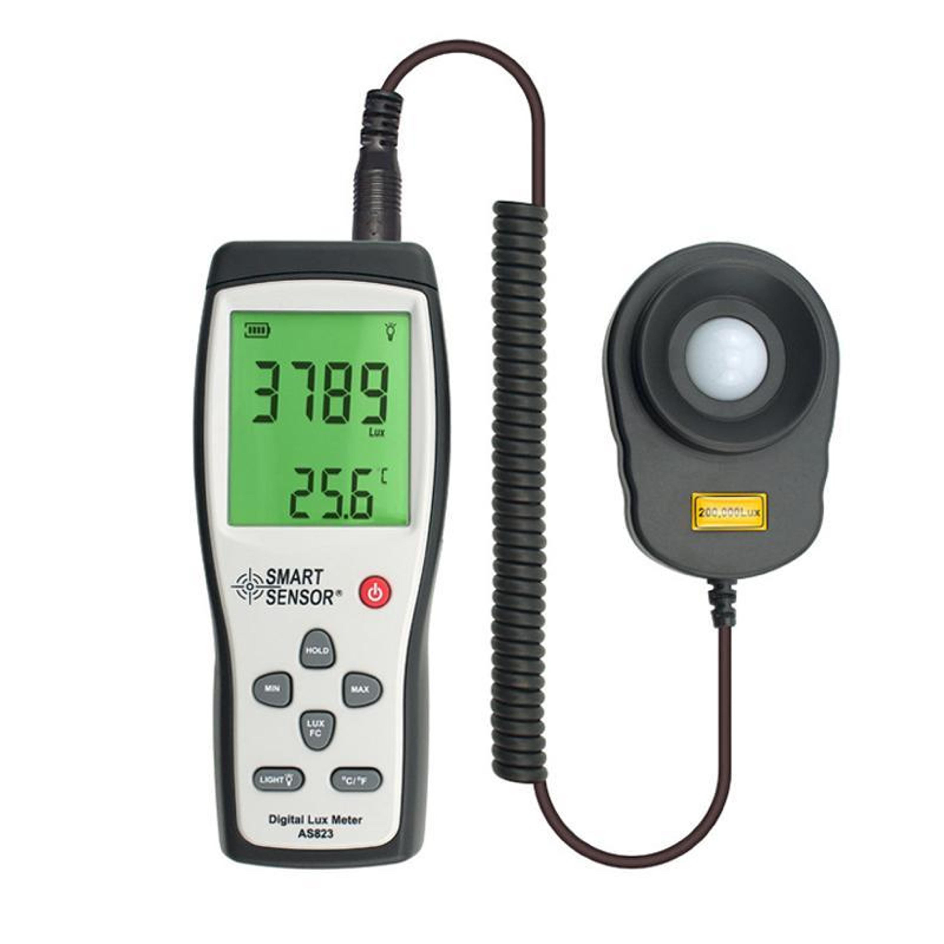 smart sensor as823 digital lux meter with split probe 200,000 lux light meter