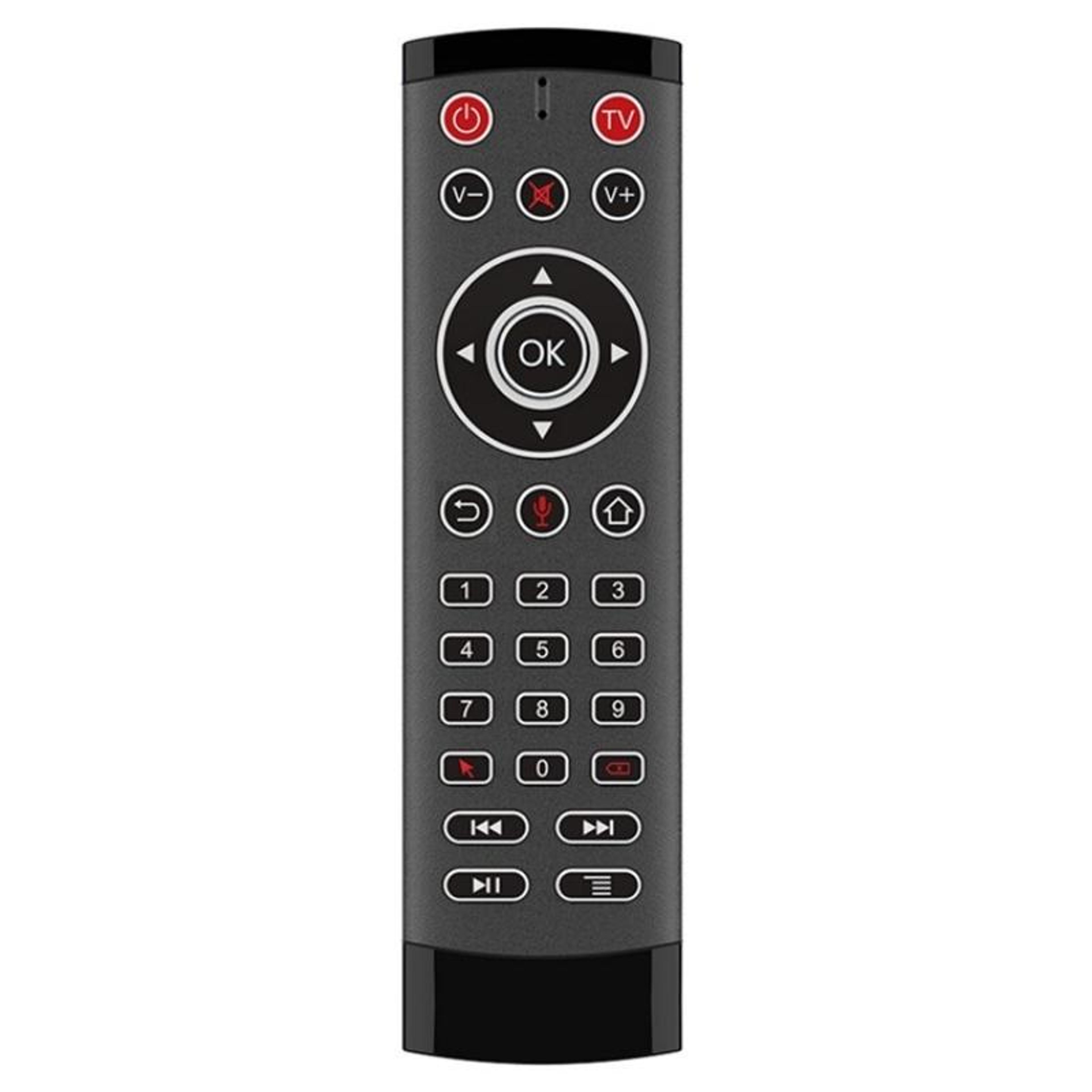 t1-pro-tv air mouse remote with voice control and 2-key ir learning for android tv box