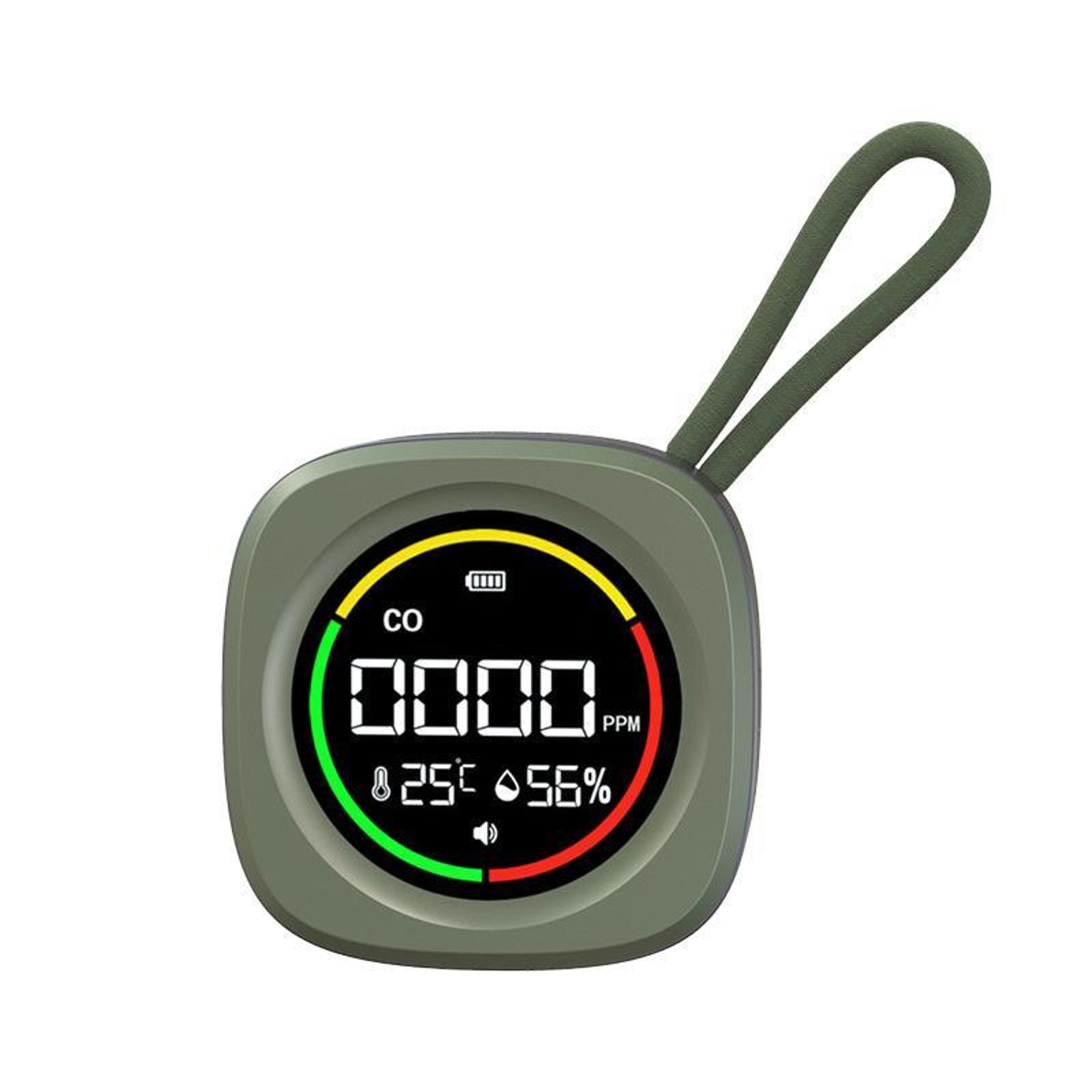 3-in-1 portable carbon monoxide detector with temperature & humidity monitor