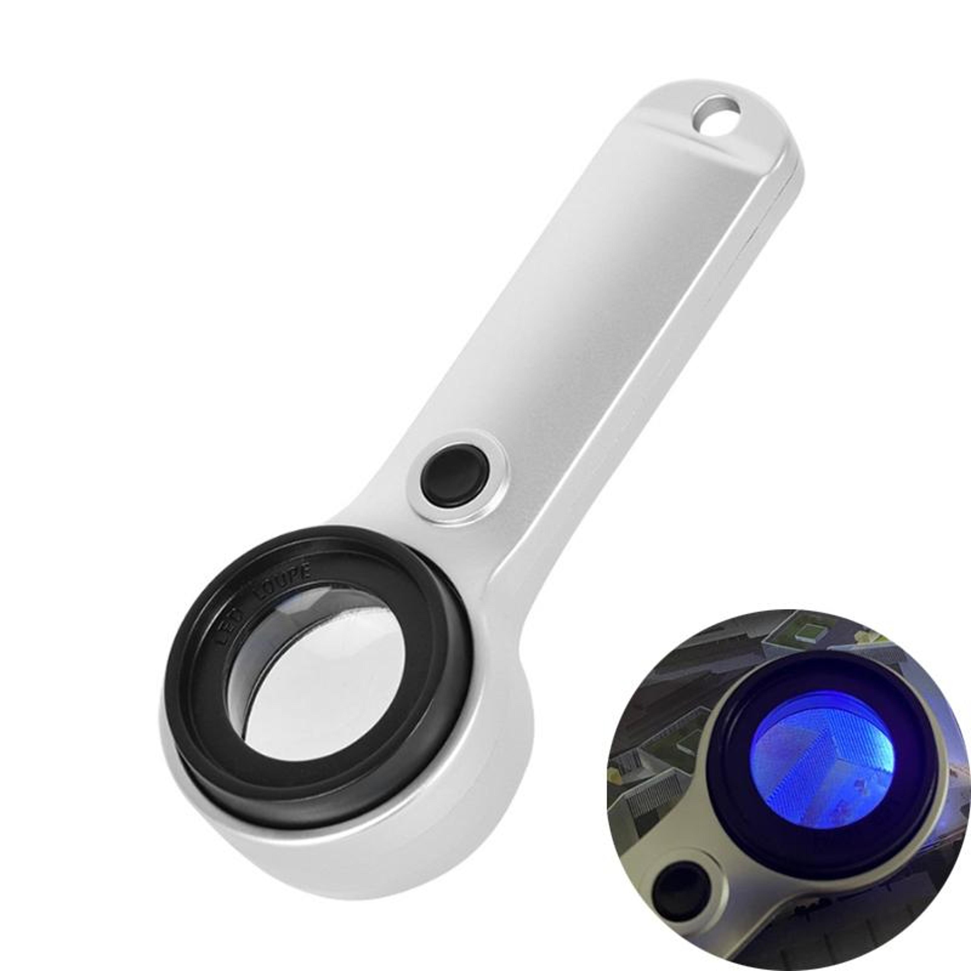 30x rechargeable jewelry loupe with led light and uv currency detector