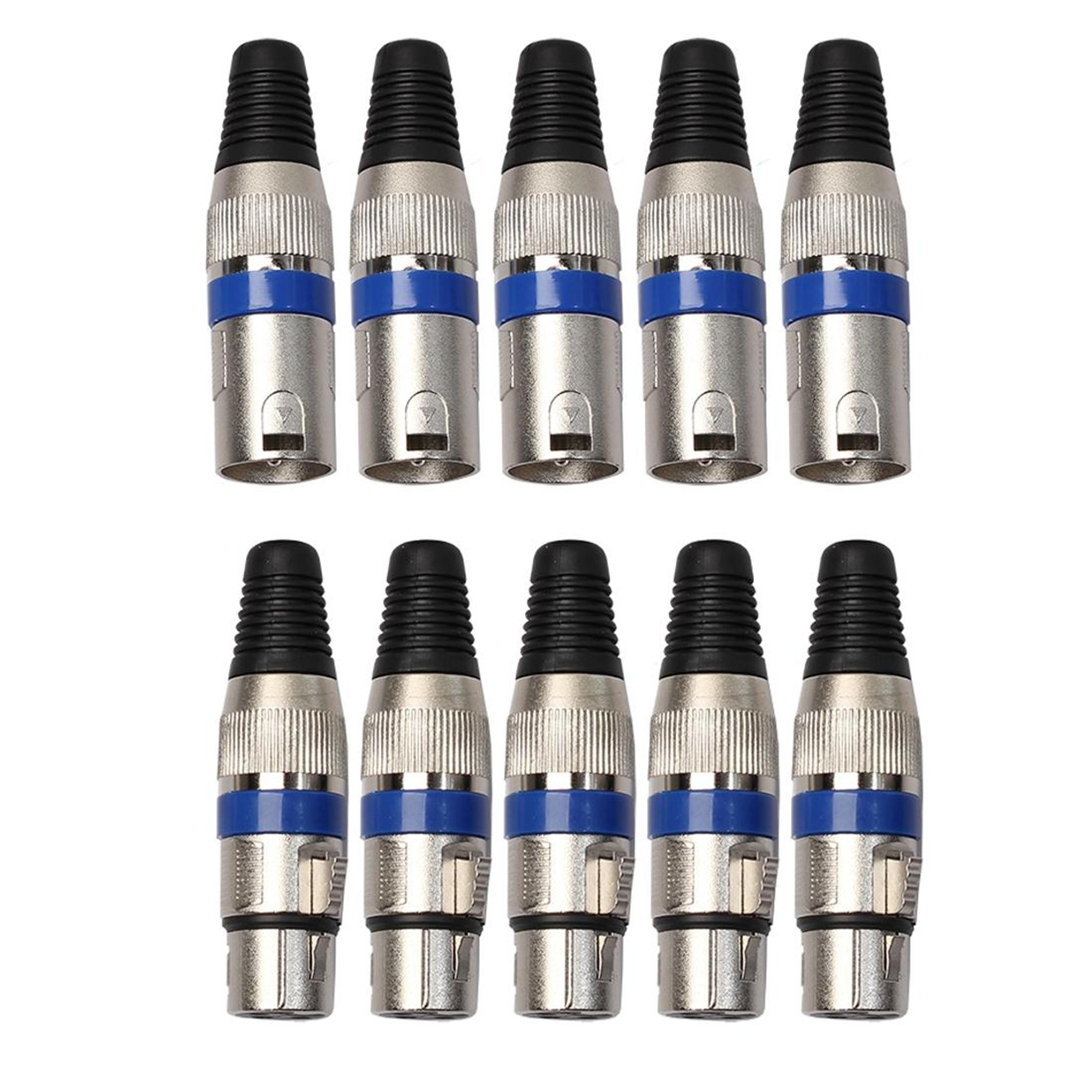 xlr male and female microphone connectors for audio cables and mixers