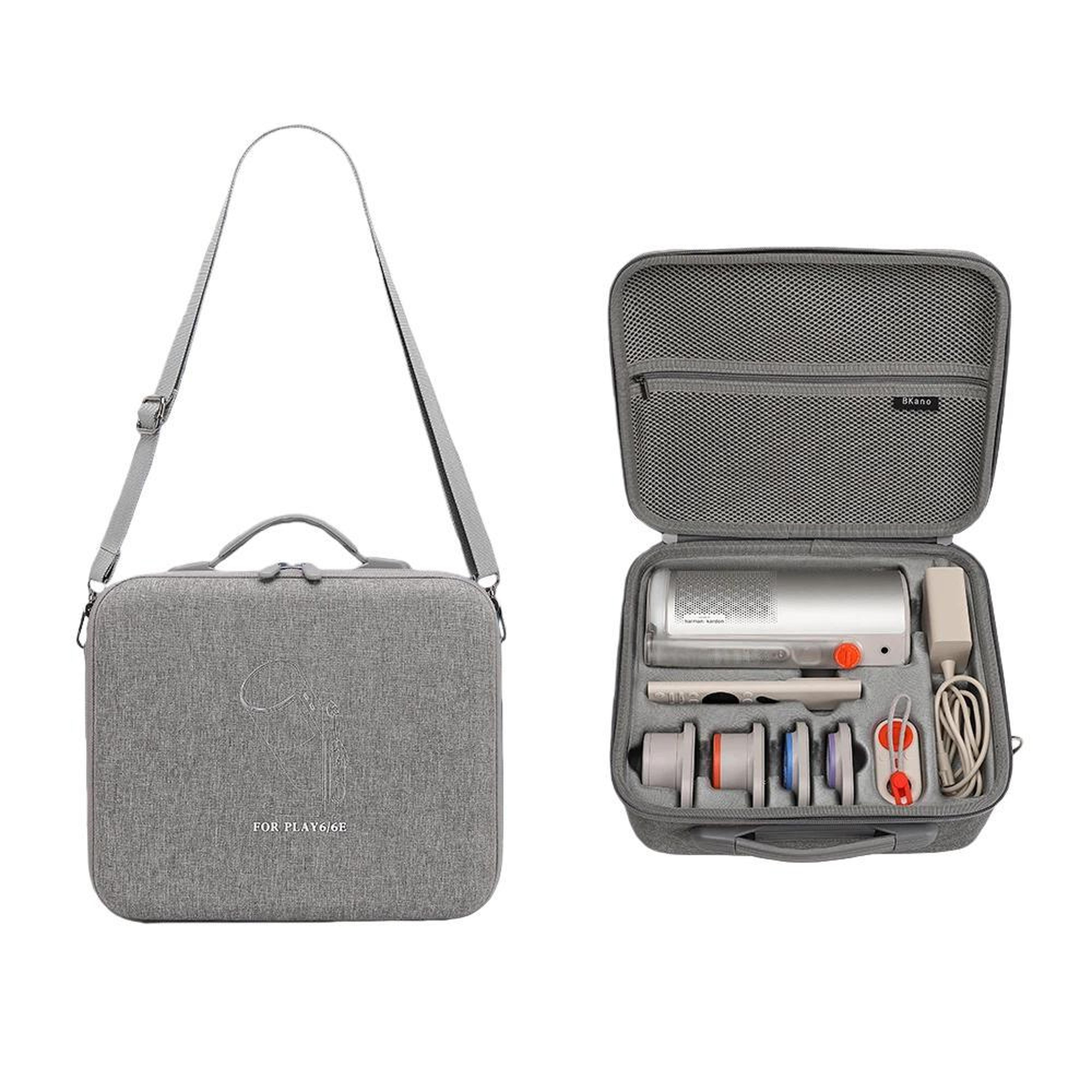 xgimi play 6 and 6e hard shell projector carrying case with shoulder strap