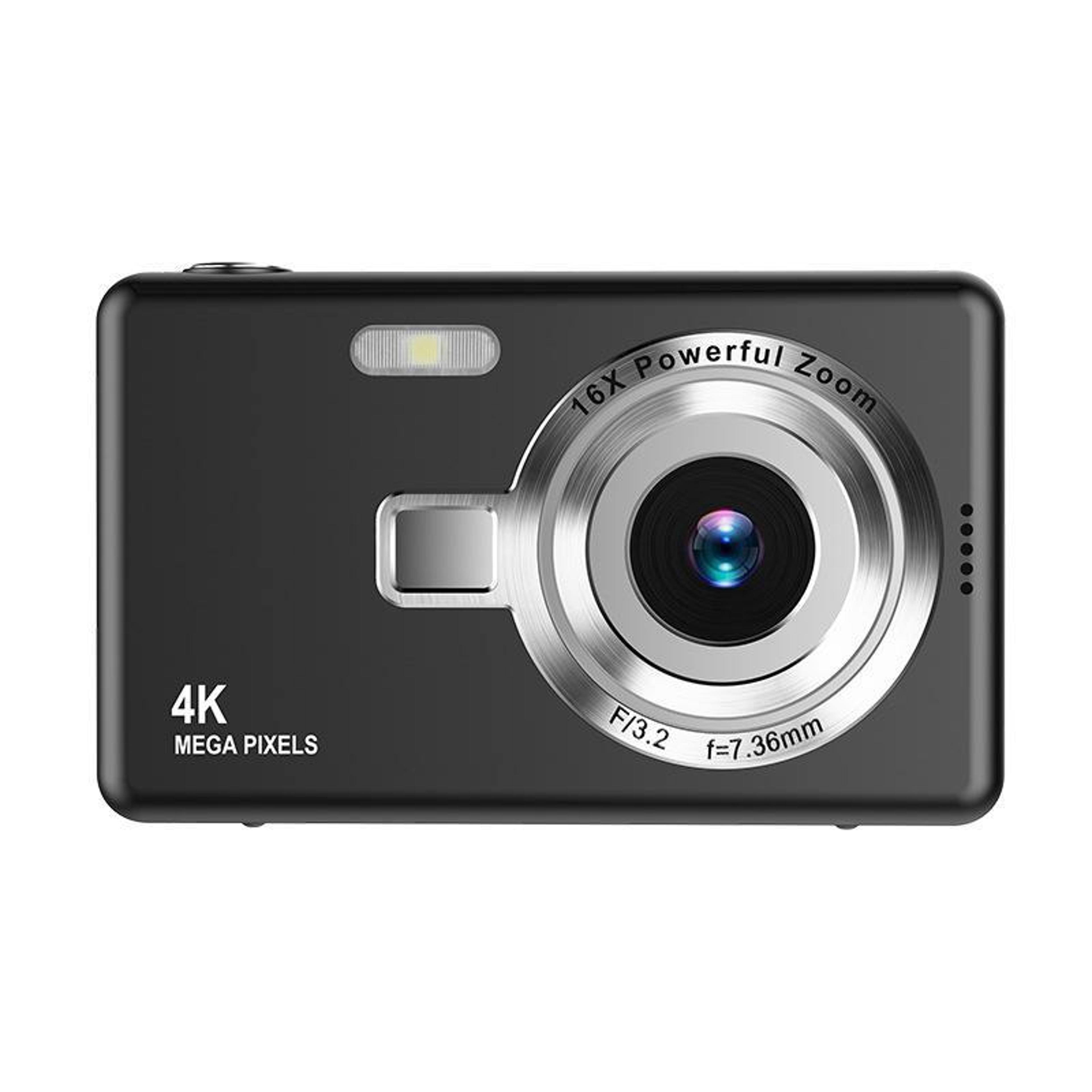 4k digital camera with 96mp photos, 16x zoom and portable mini design