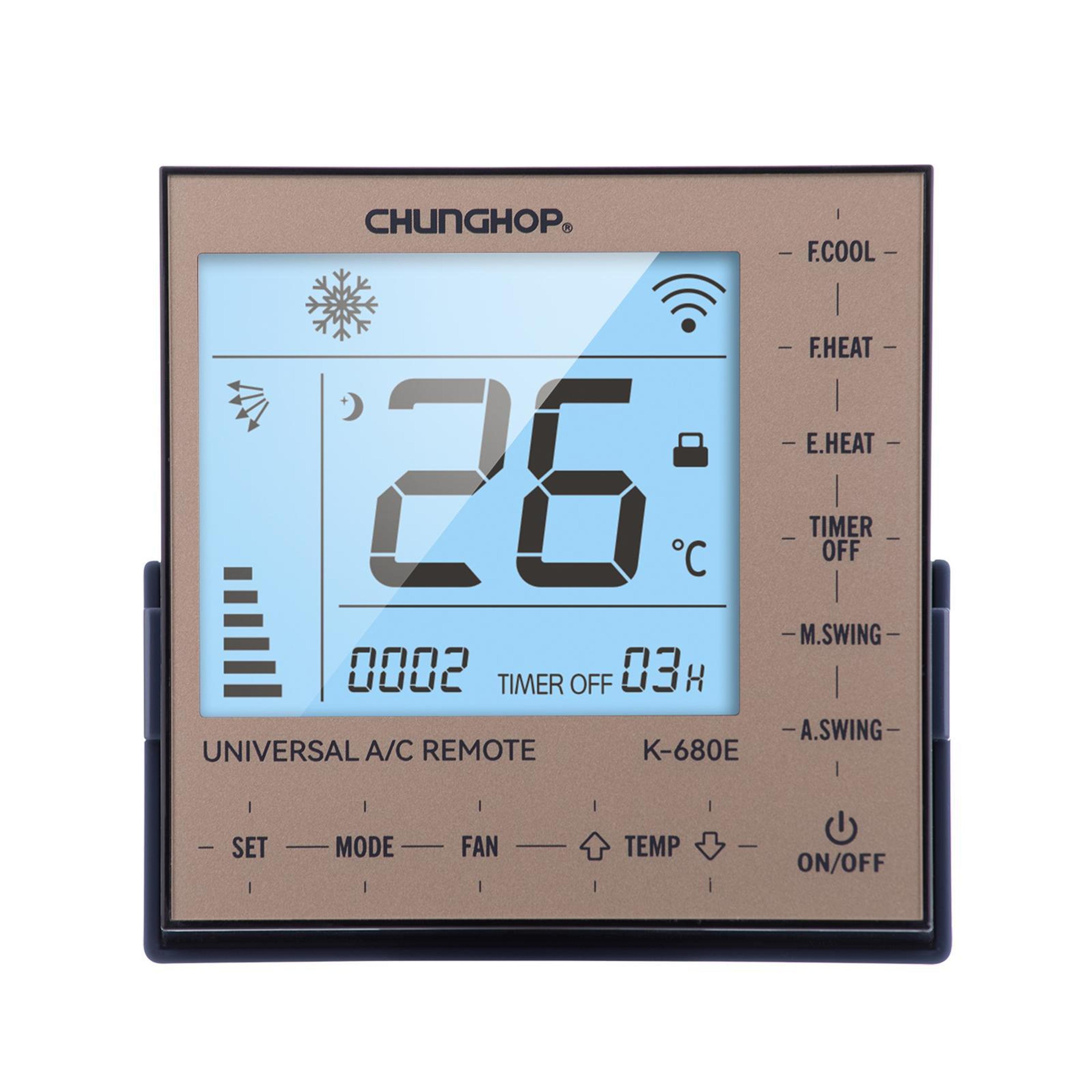 k-680e universal air conditioner remote control with lcd display and timer