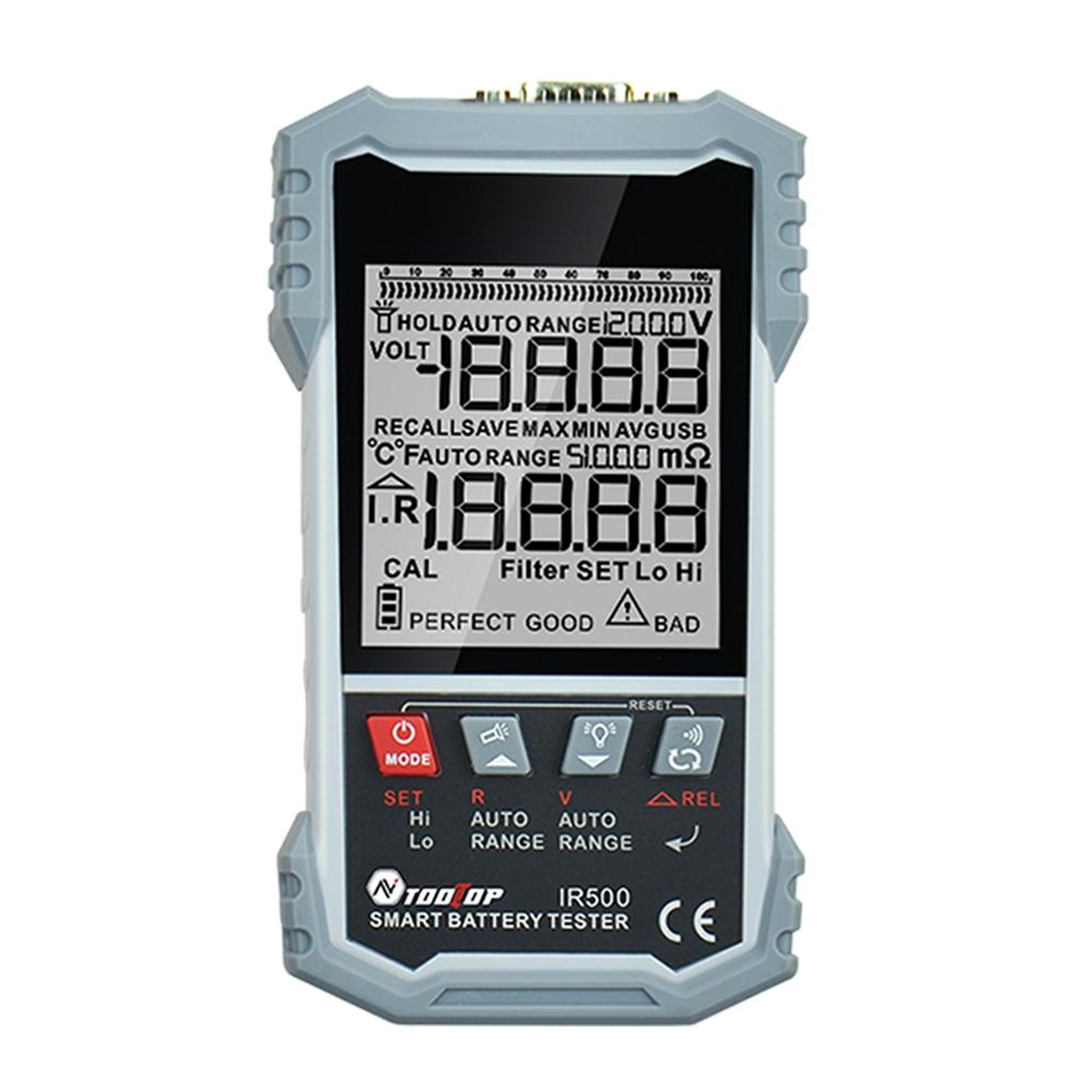 battery internal resistance tester with 4-wire kelvin test for lead-acid and lithium batteries
