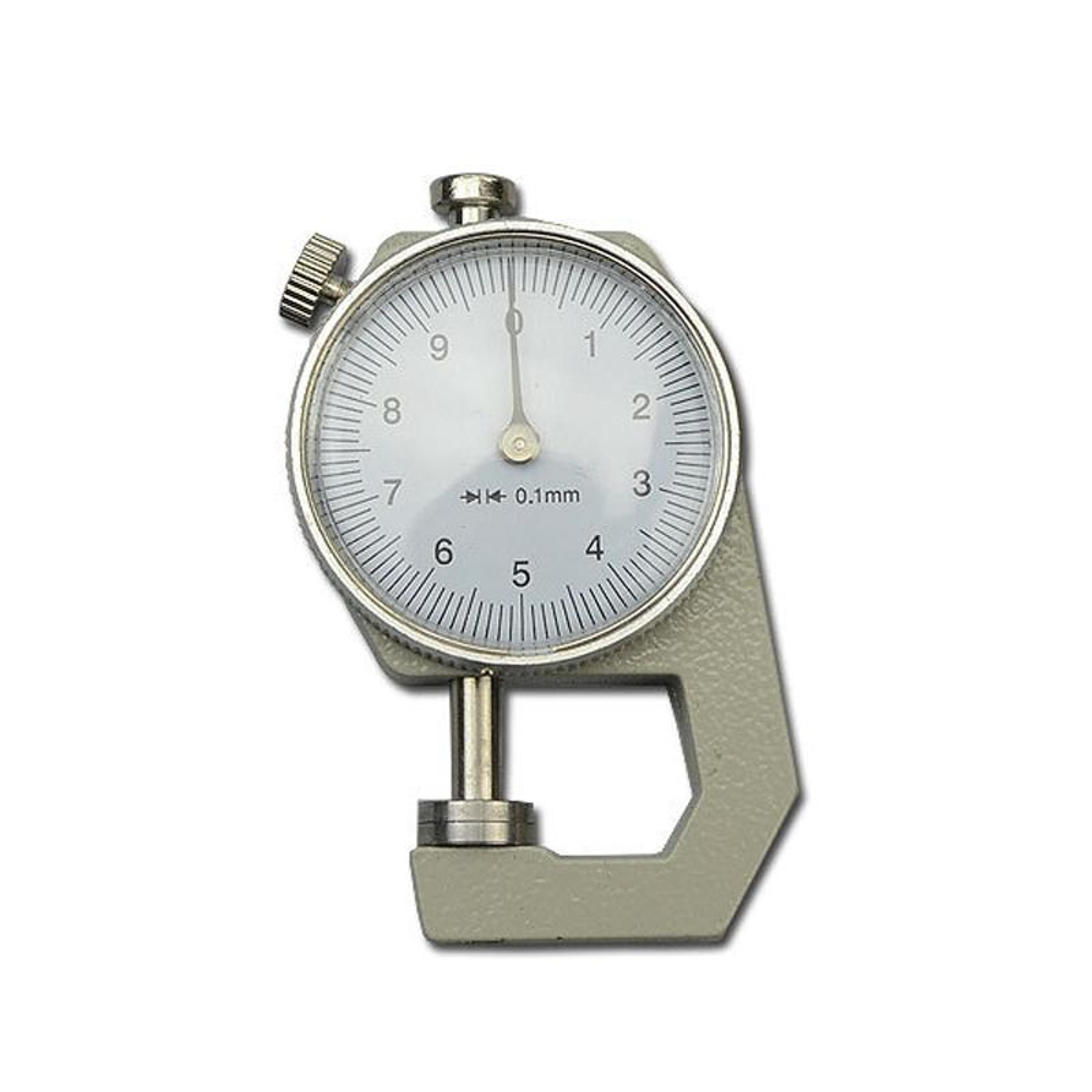 0–10mm dial thickness gauge for leather, paper, film & metal