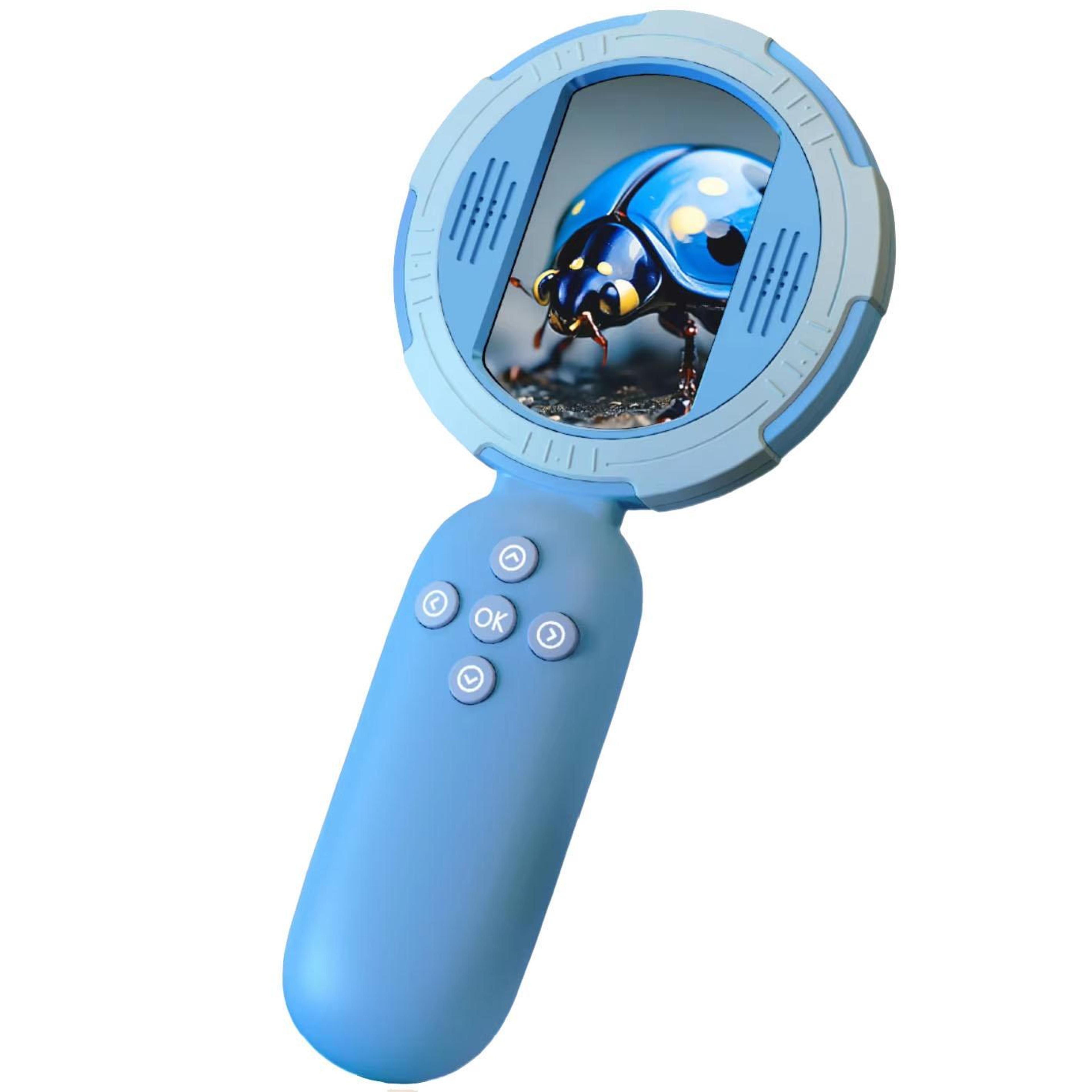 kids hd digital microscope with 2mp camera, ips screen and 4x zoom