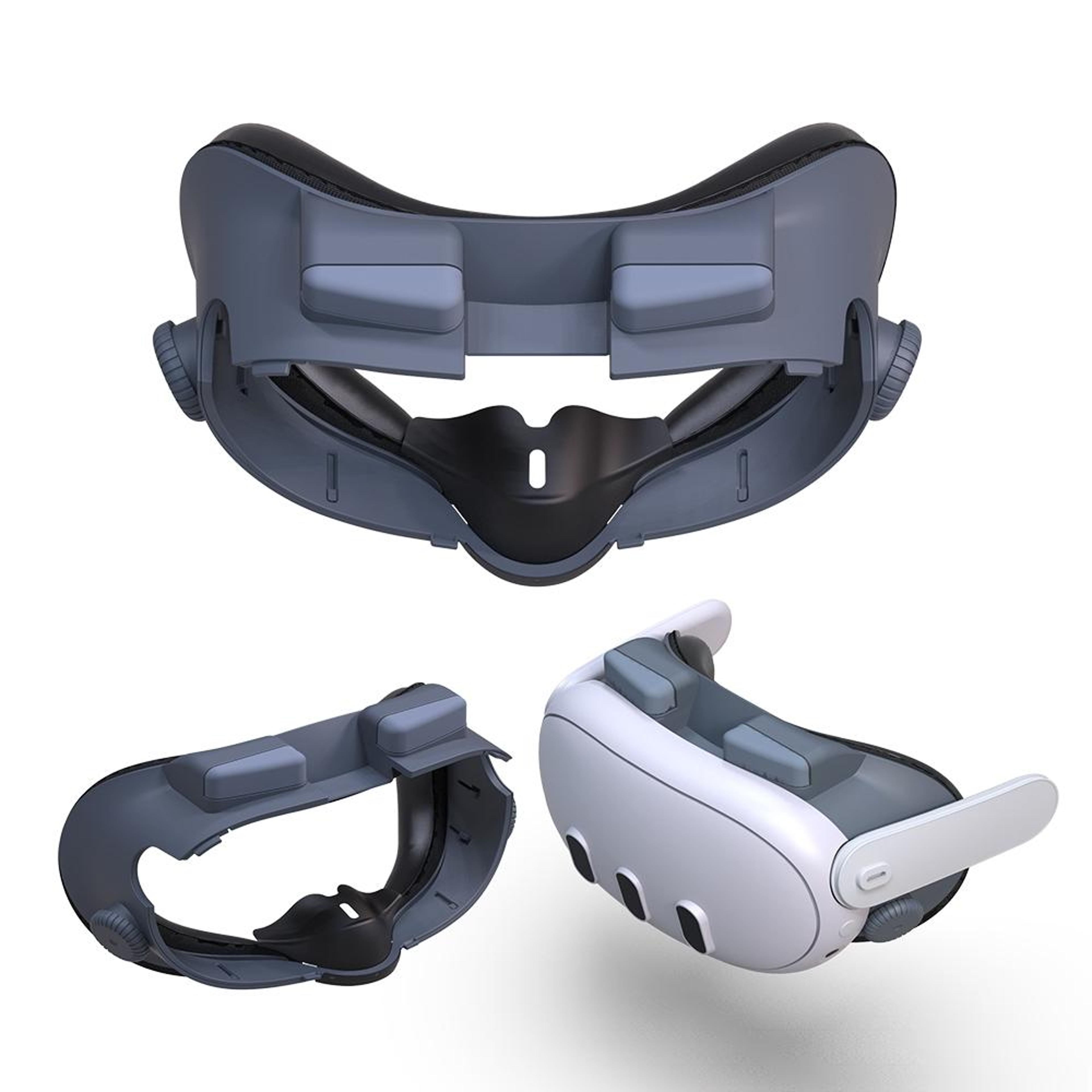 adjustable meta quest 3 facial interface with light blocking ventilation and glasses-friendly fit