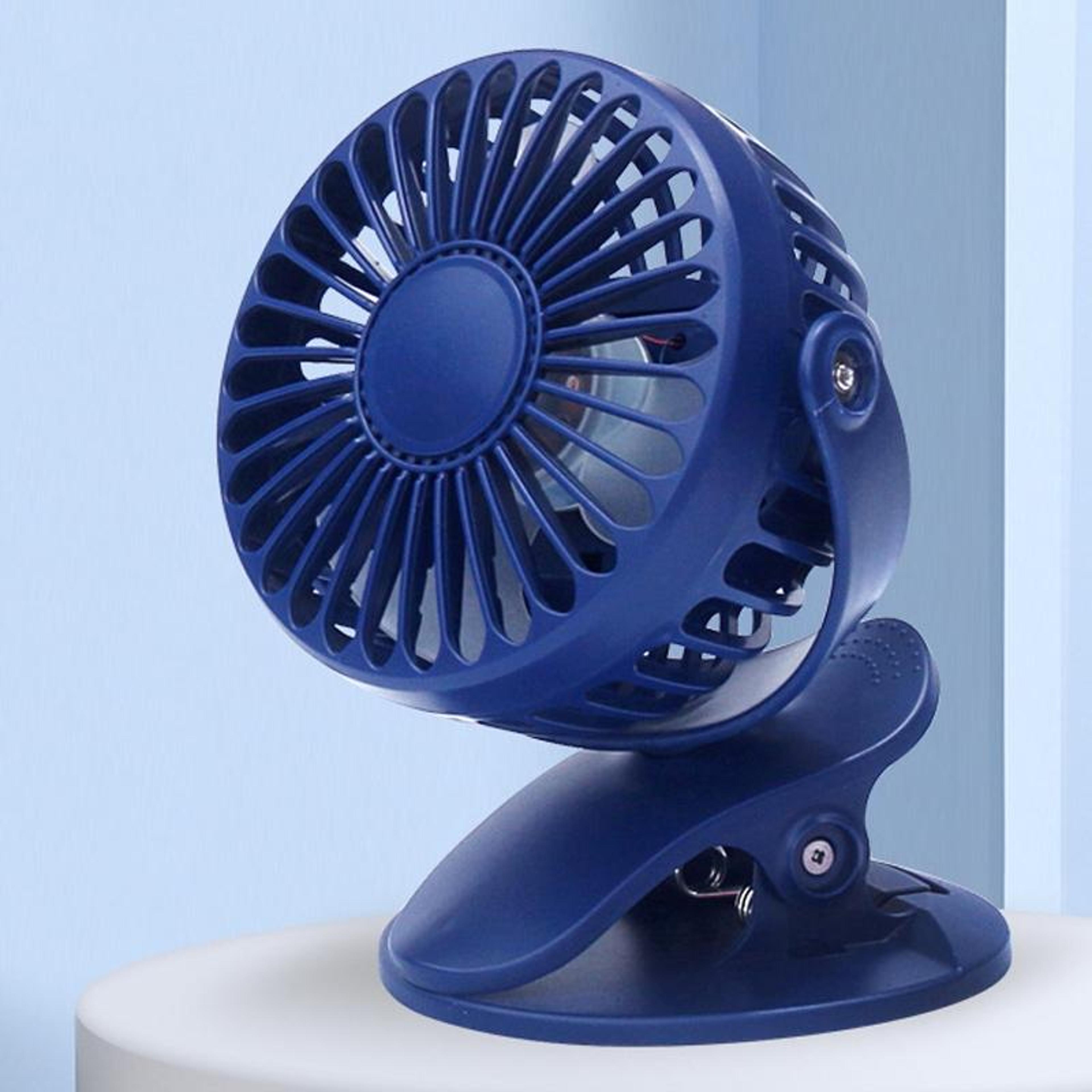 3-speed usb clip fan with 360° rotation portable desktop fan