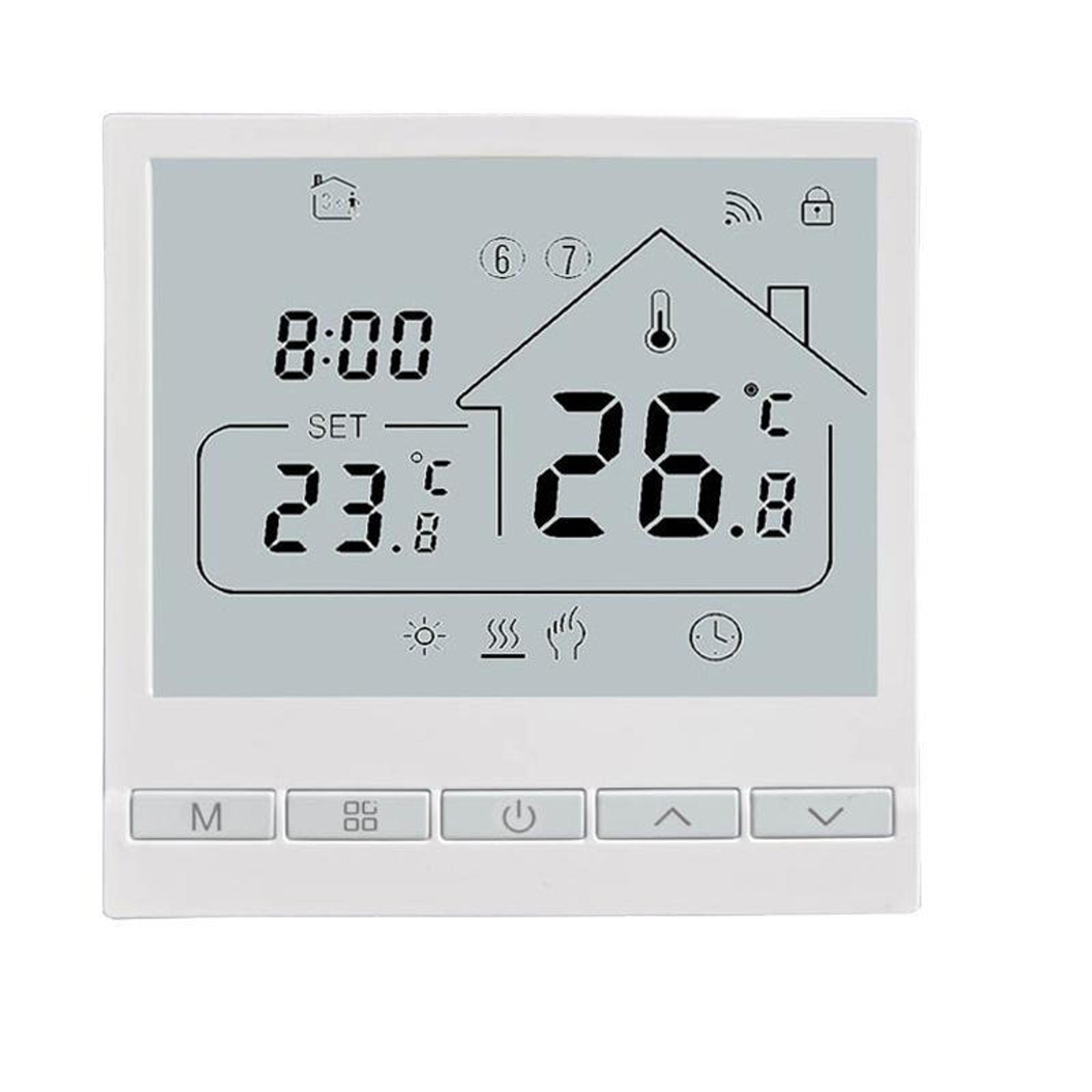 smart wifi floor thermostat with tuya app control and weekly programming