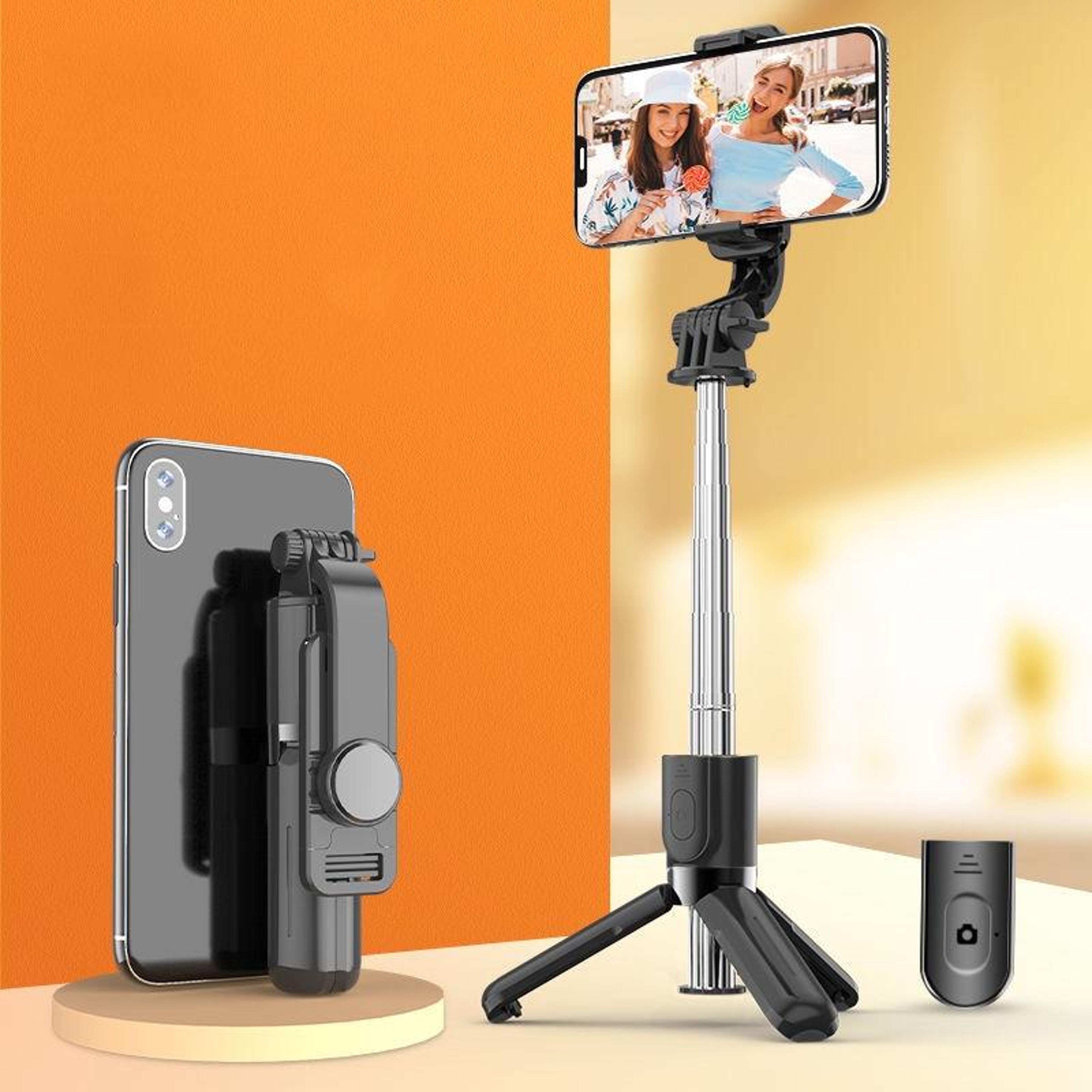mini selfie stick tripod with bluetooth remote and portable phone stand