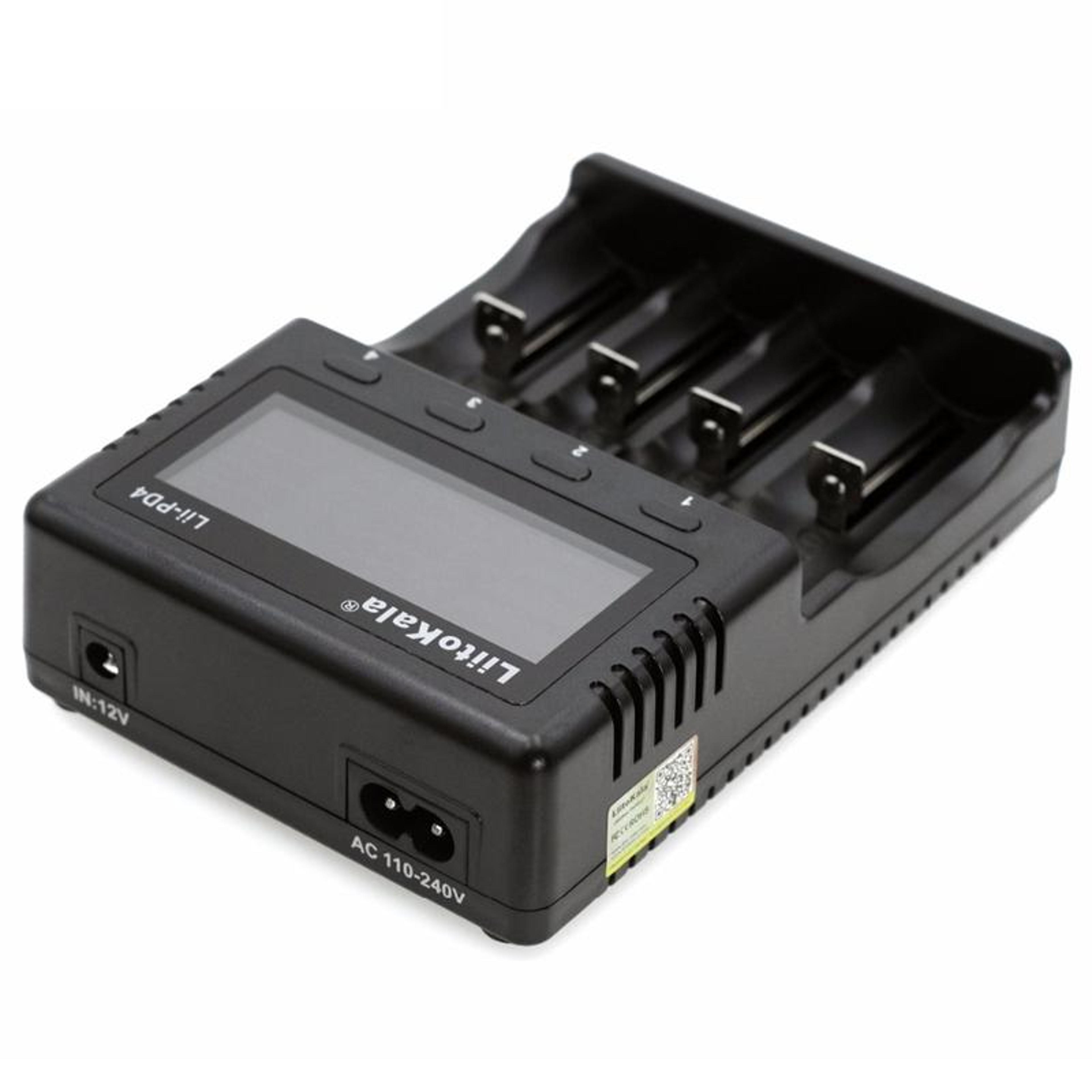 4 slot battery charger for 18650, 21700, li-ion, lifepo4 and nimh