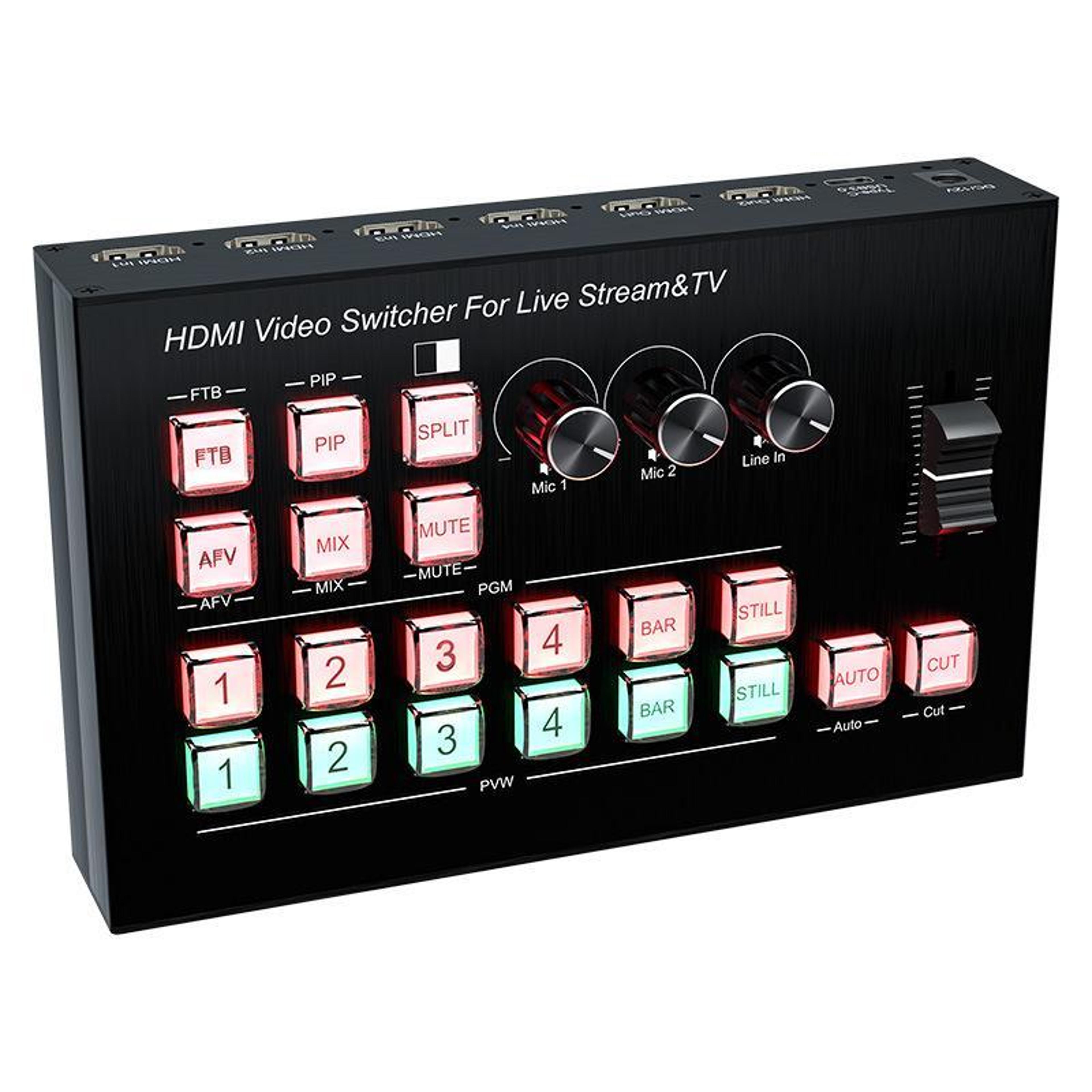 hdmi video switcher with usb-c capture and 1080p 60hz live streaming