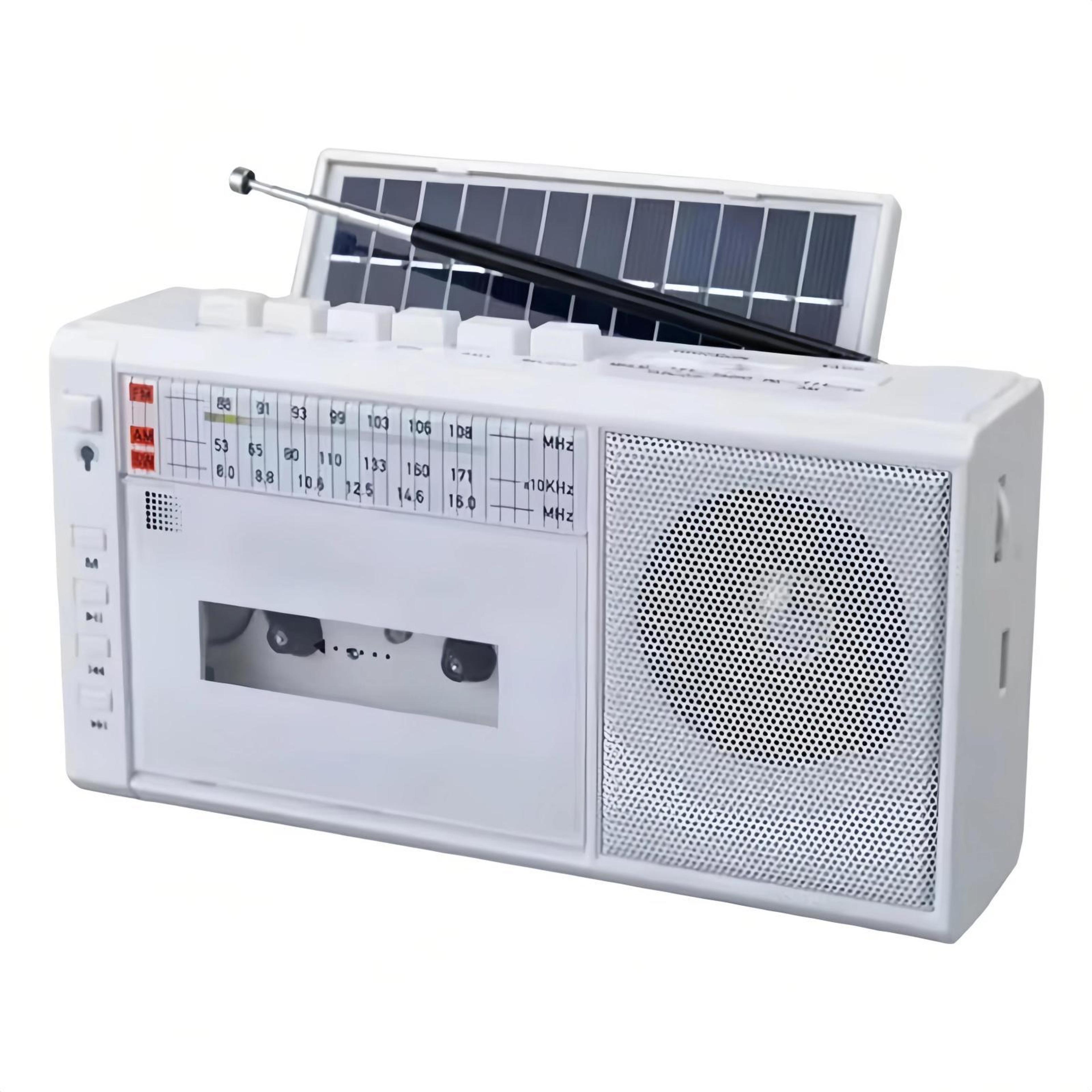 solar cassette player recorder with wireless audio, am/sw radio, usb and tf playback